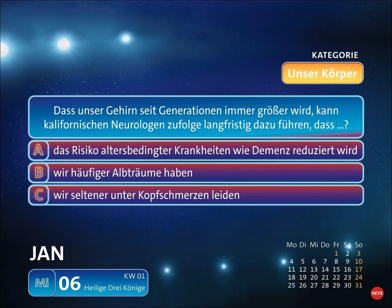 Beispielinhalt (Bild) Wer weiß denn sowas? Tagesabreißkalender 2027