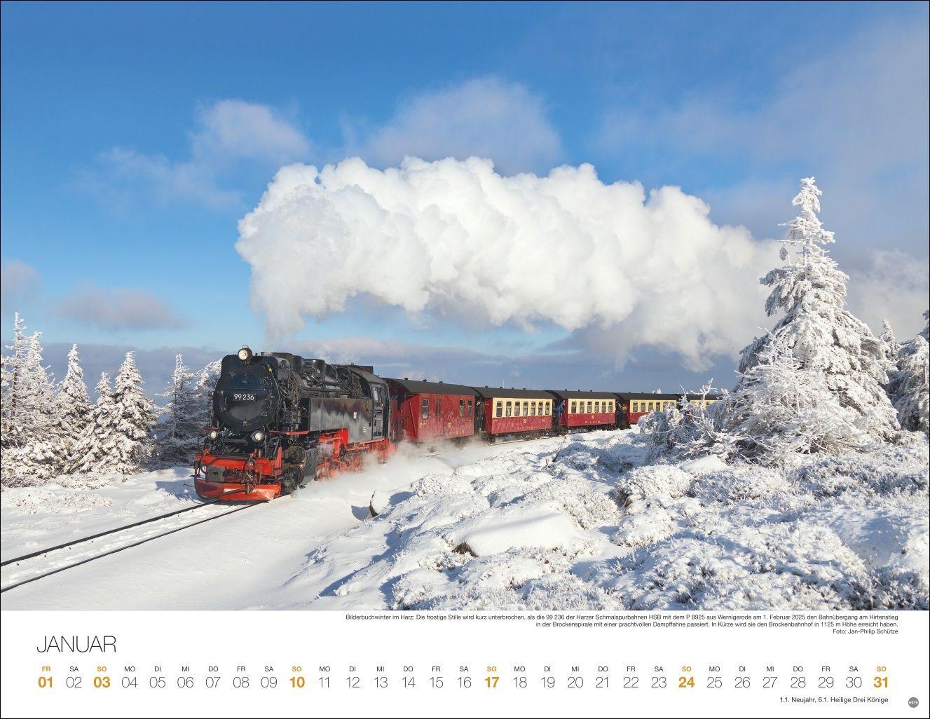 Beispielinhalt (Bild) Feurige Dampfloks Posterkalender 2027