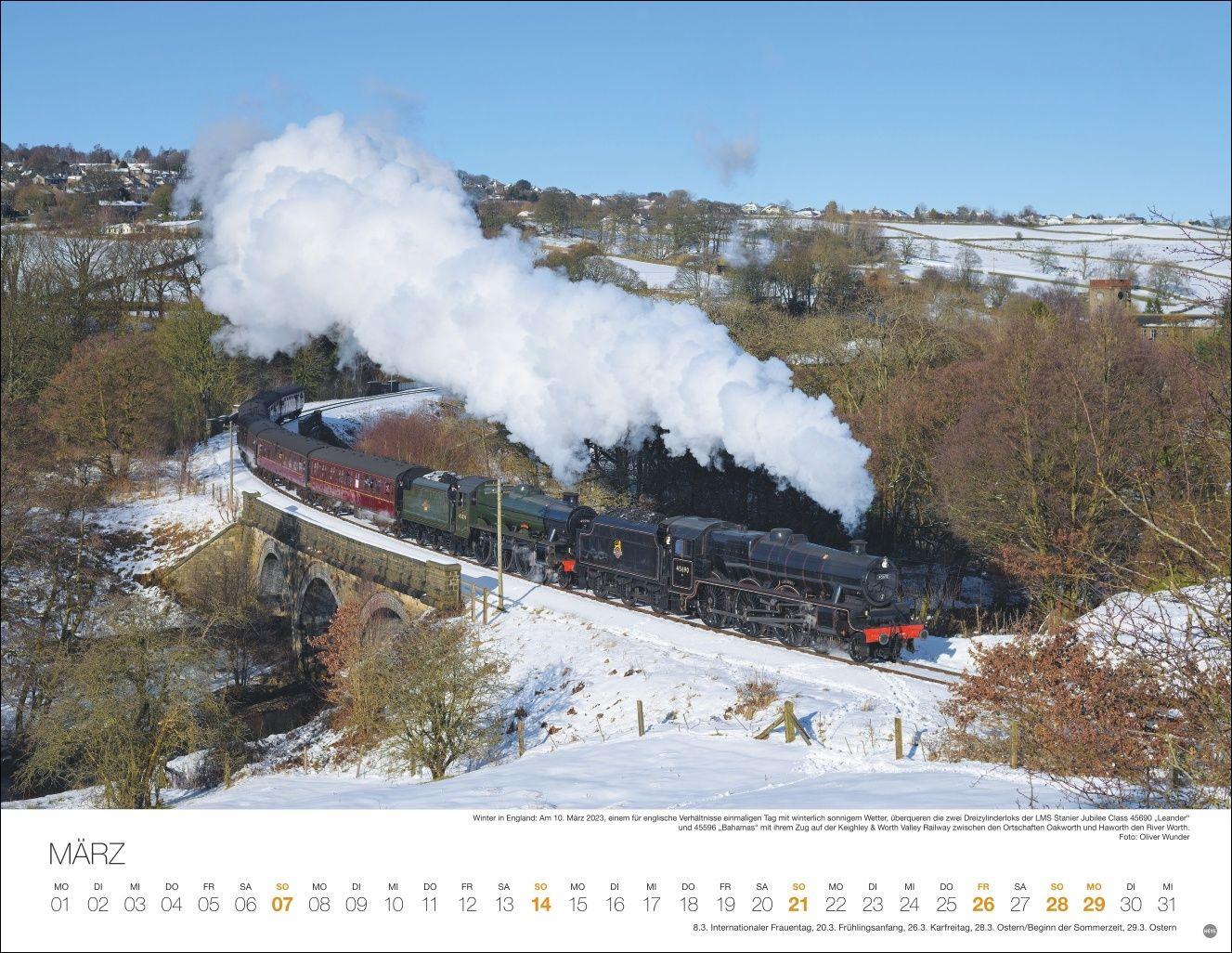 Beispielinhalt (Bild) Feurige Dampfloks Posterkalender 2027