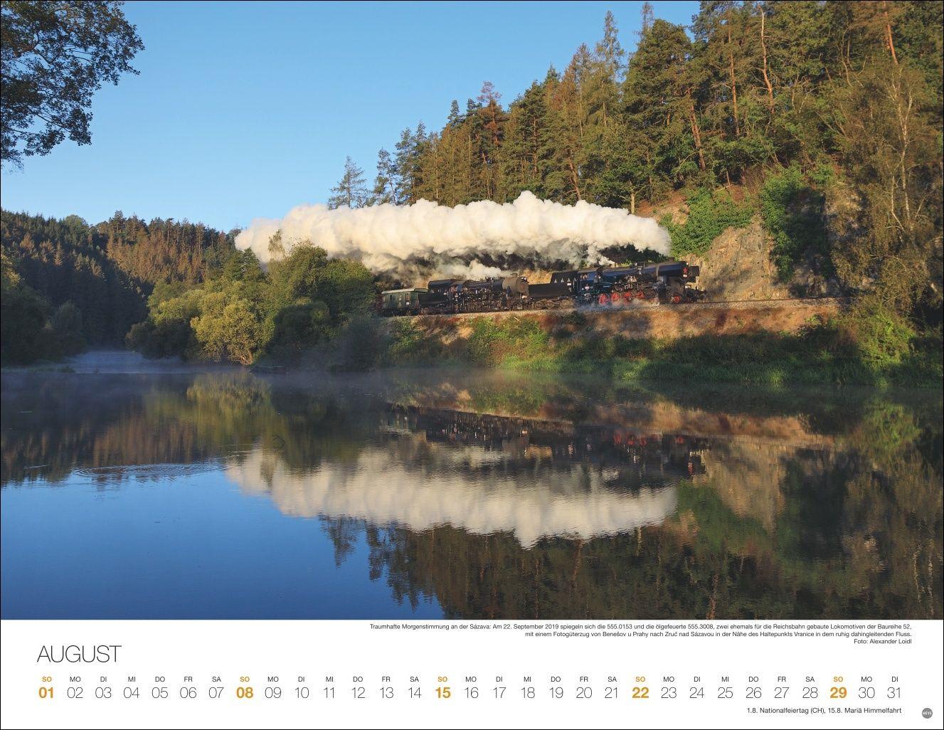 Beispielinhalt (Bild) Feurige Dampfloks Posterkalender 2027