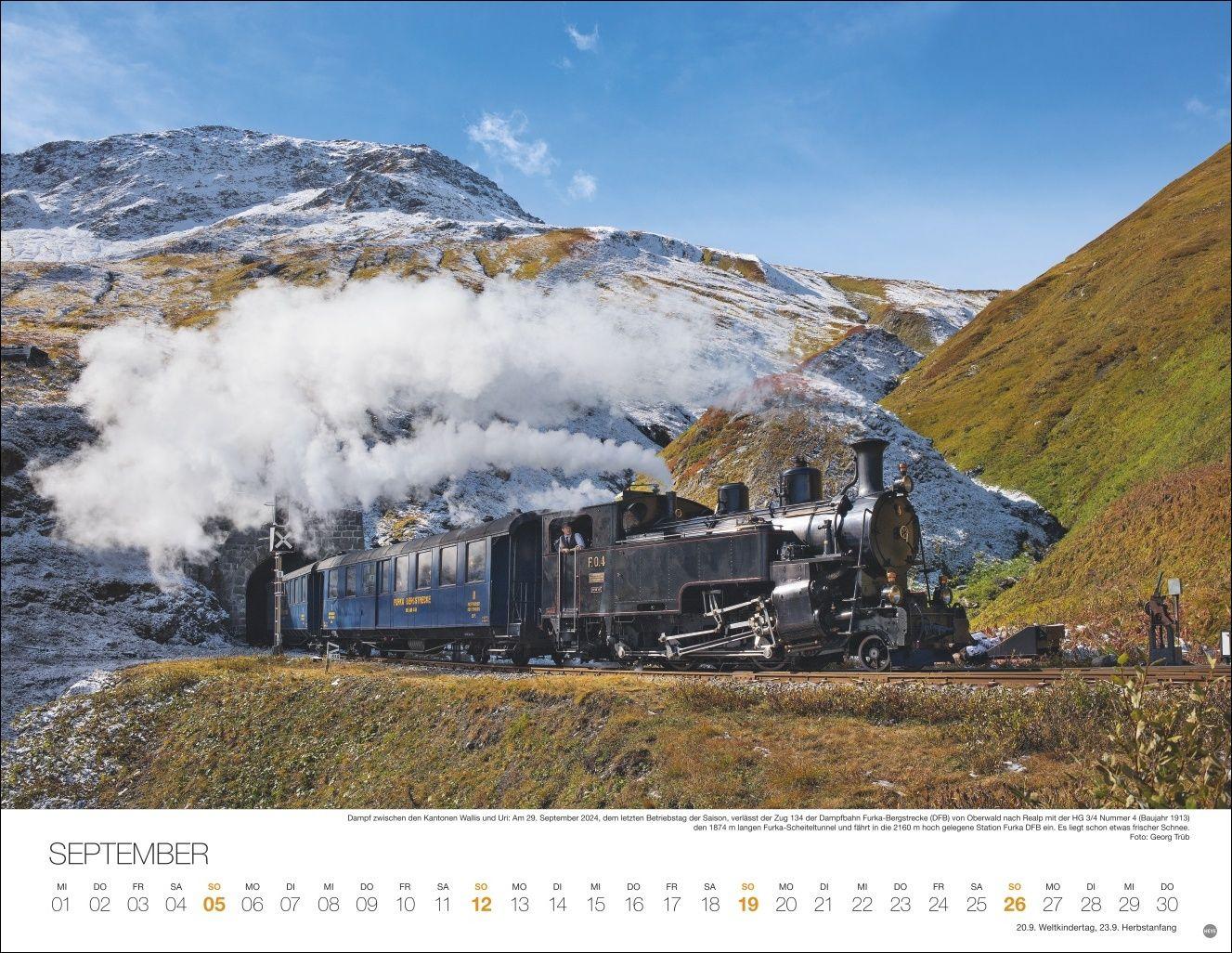 Beispielinhalt (Bild) Feurige Dampfloks Posterkalender 2027