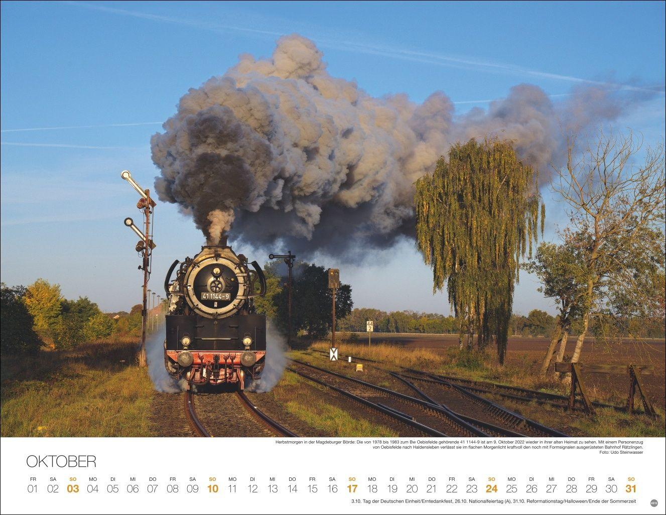 Beispielinhalt (Bild) Feurige Dampfloks Posterkalender 2027