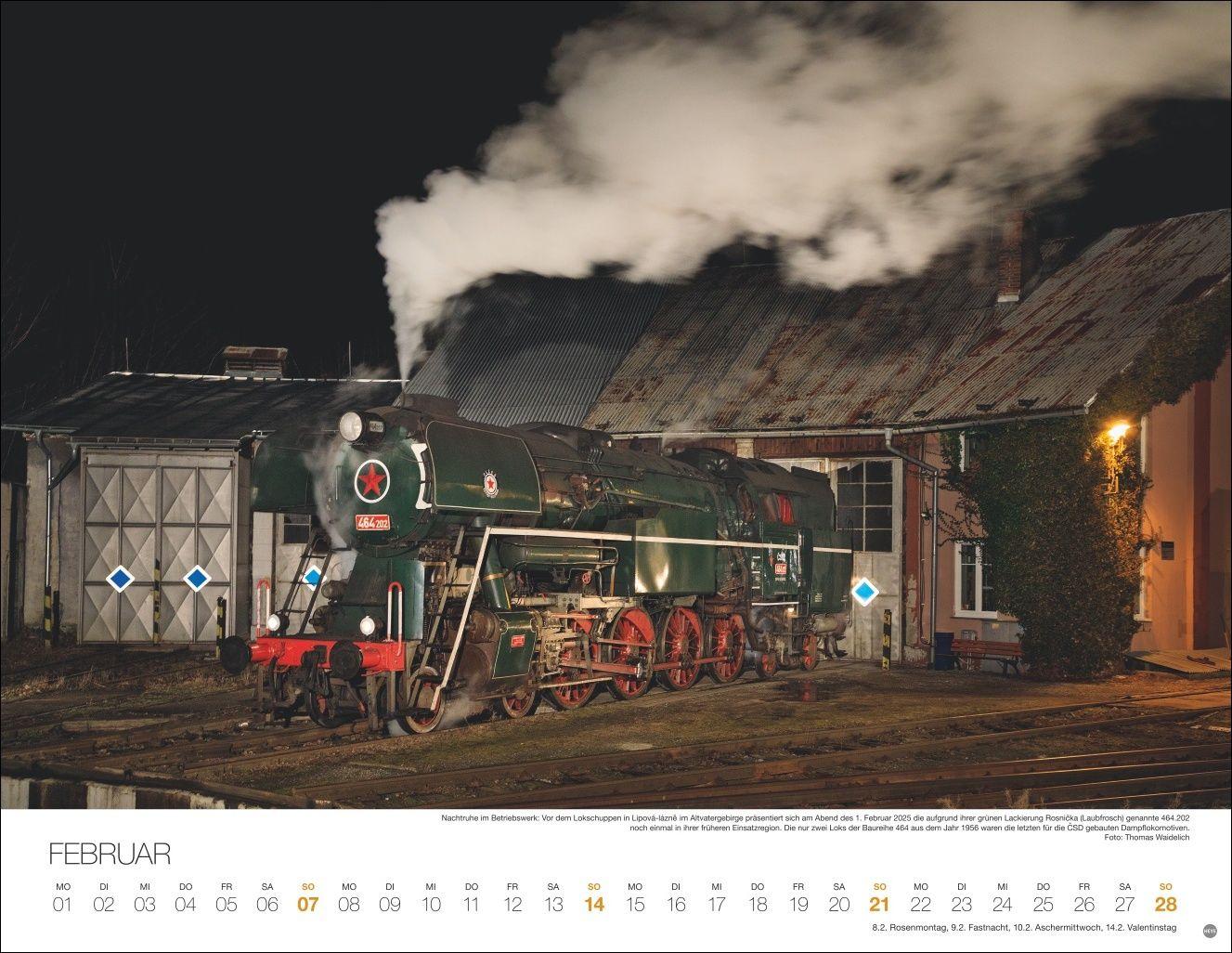 Beispielinhalt (Bild) Feurige Dampfloks Posterkalender 2027