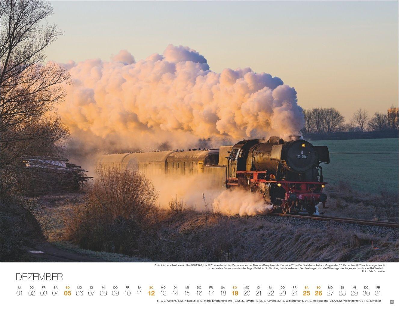 Beispielinhalt (Bild) Feurige Dampfloks Posterkalender 2027