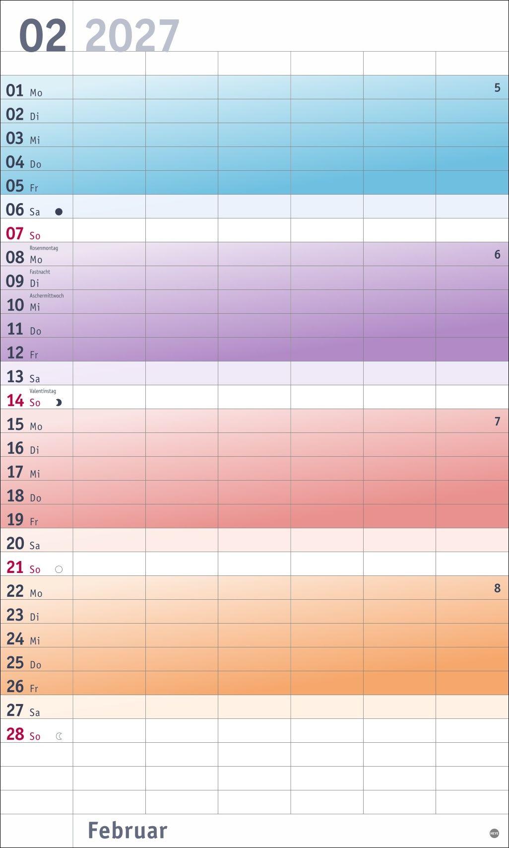 Beispielinhalt (Bild) Bunte Wochen Familienplaner XL 2027