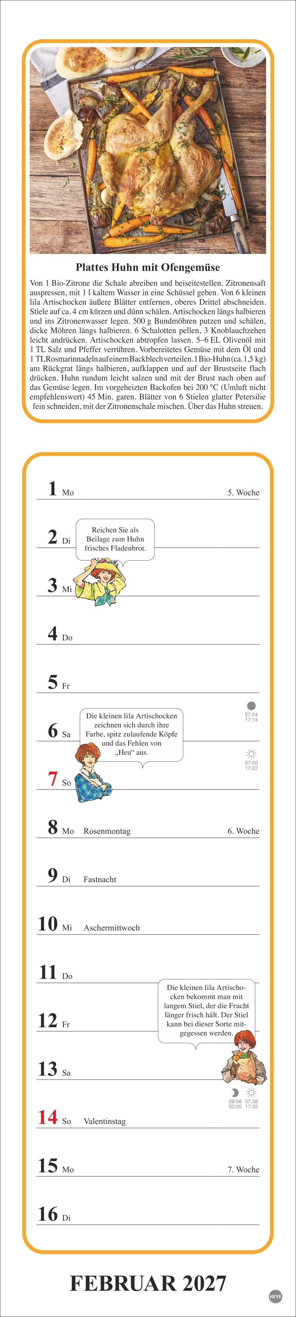 Beispielinhalt (Bild) Tante Clara Küchenkalender 2027