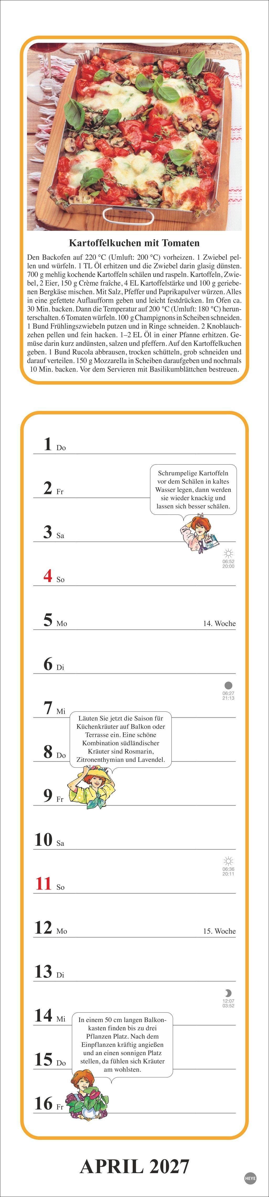 Beispielinhalt (Bild) Tante Clara Küchenkalender 2027