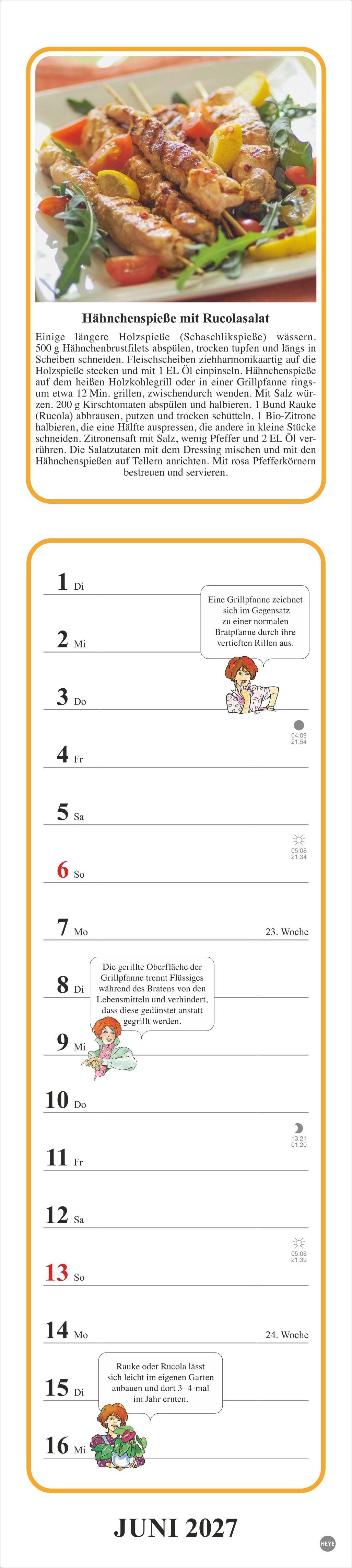 Beispielinhalt (Bild) Tante Clara Küchenkalender 2027