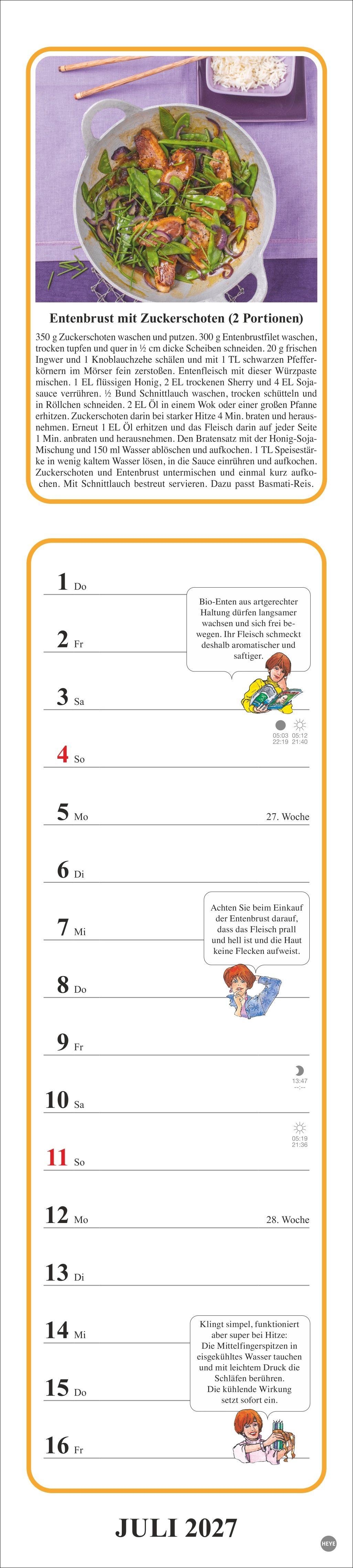 Beispielinhalt (Bild) Tante Clara Küchenkalender 2027