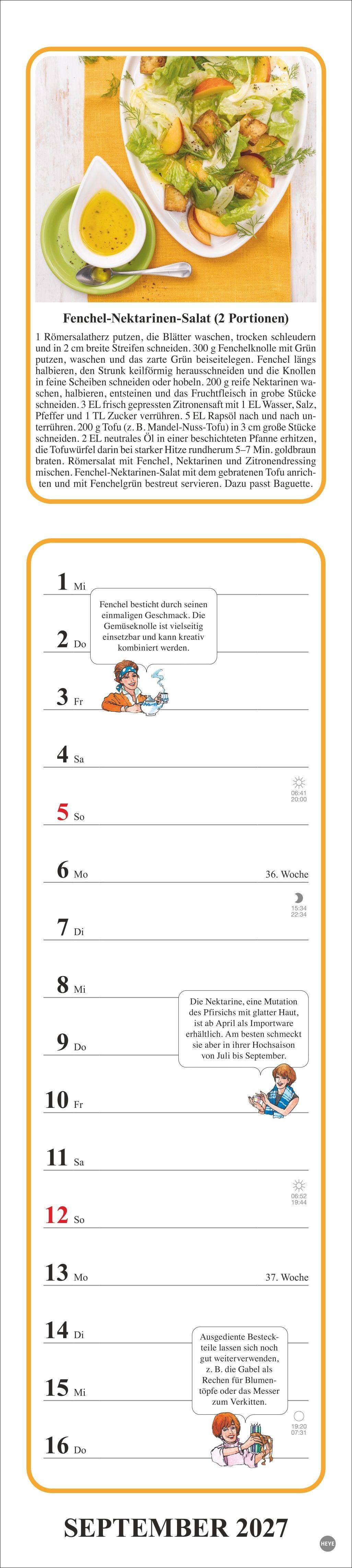 Beispielinhalt (Bild) Tante Clara Küchenkalender 2027