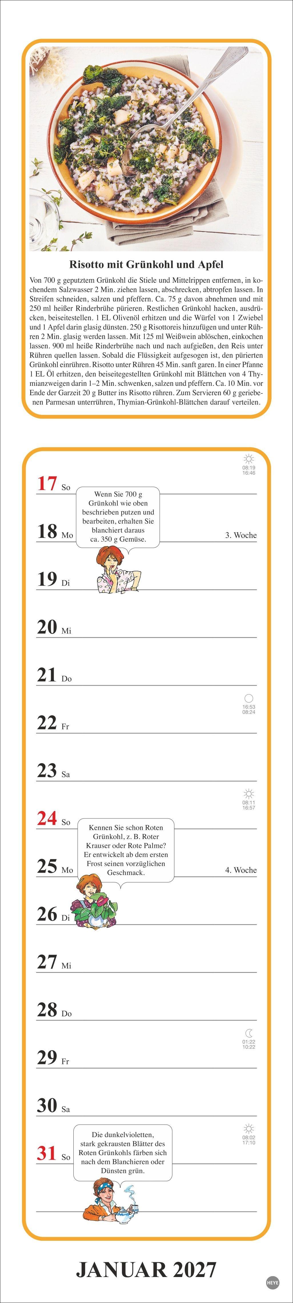 Beispielinhalt (Bild) Tante Clara Küchenkalender 2027