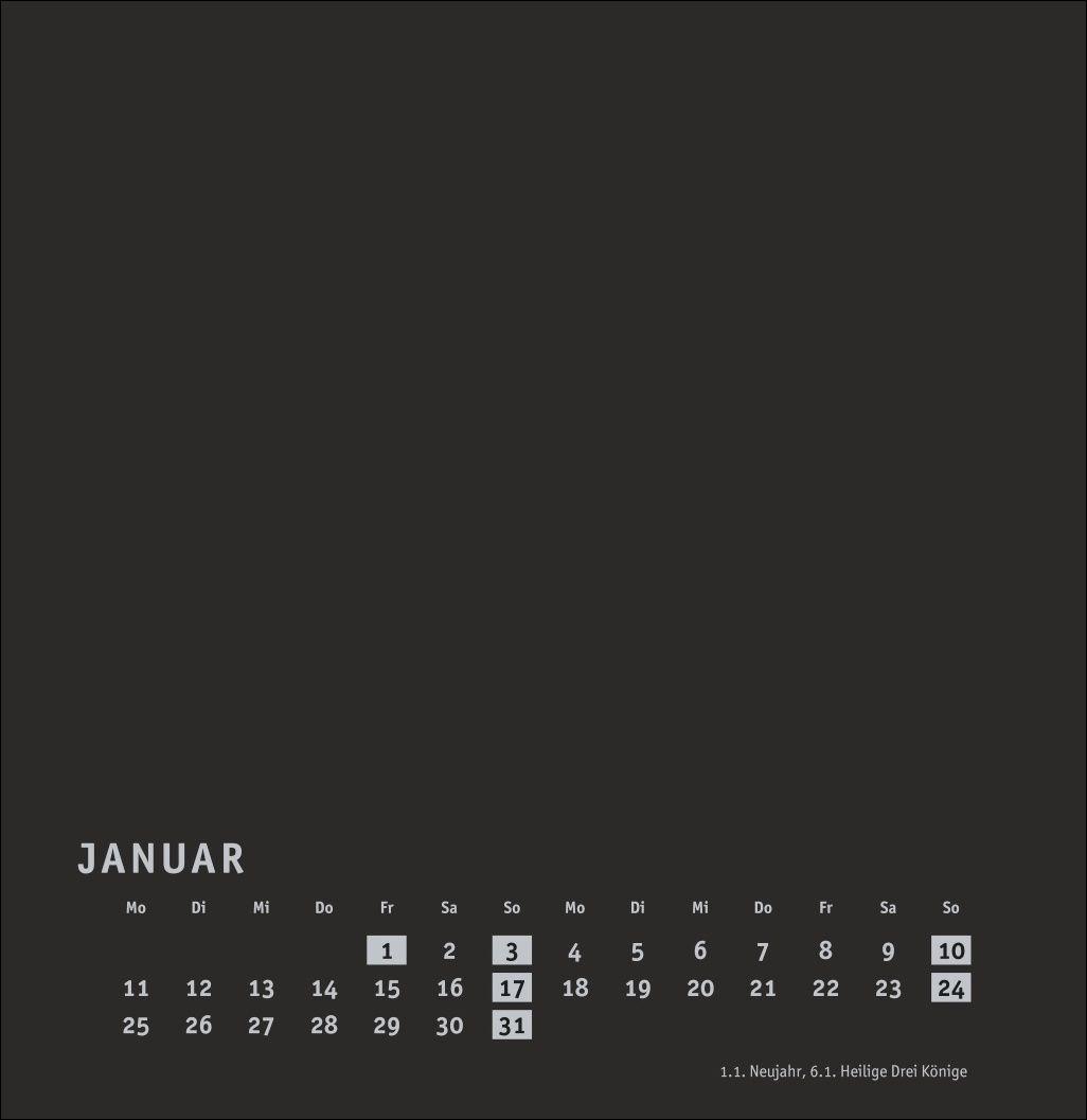 Beispielinhalt (Bild) Premium-Bastelkalender schwarz groß 2027