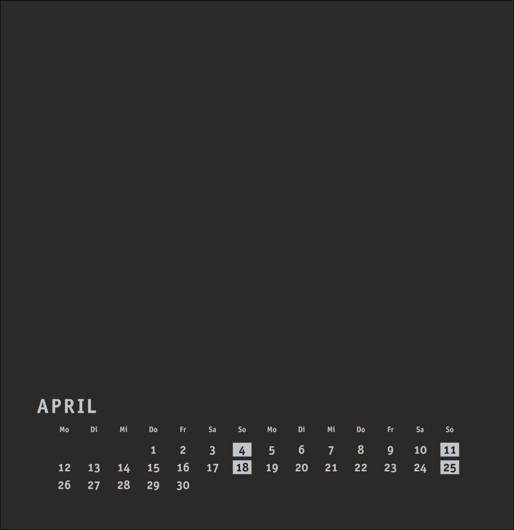 Beispielinhalt (Bild) Premium-Bastelkalender schwarz groß 2027