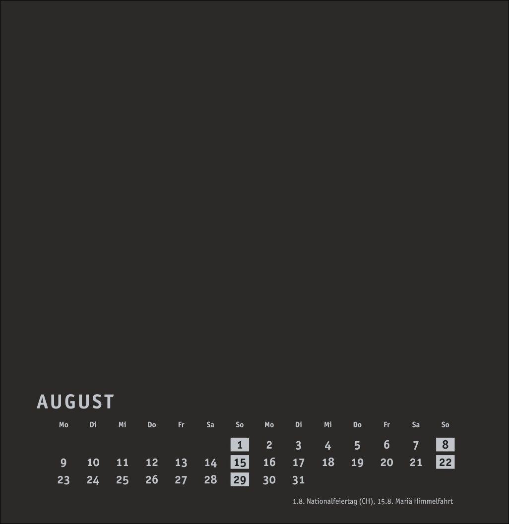 Beispielinhalt (Bild) Premium-Bastelkalender schwarz groß 2027