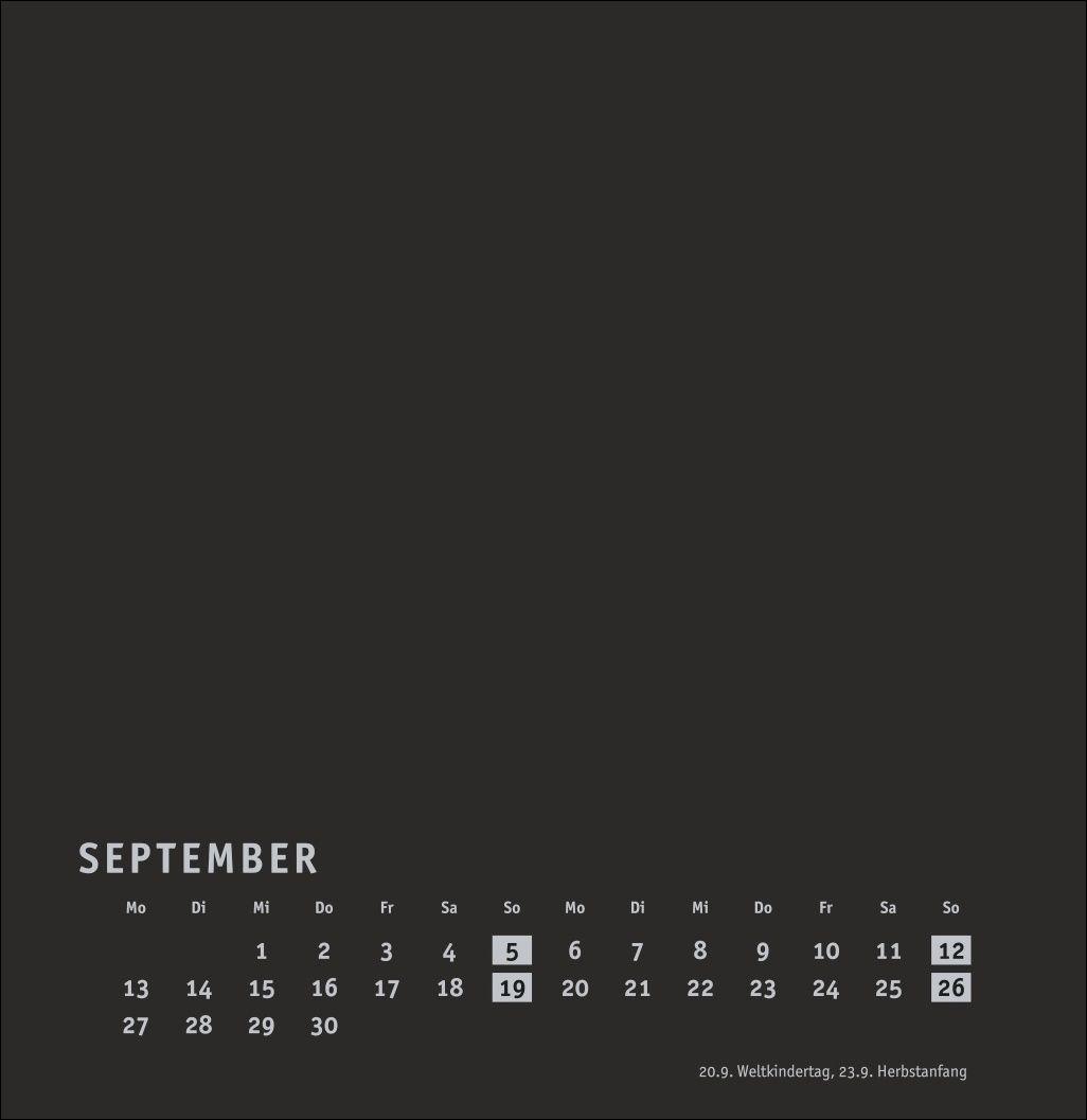 Beispielinhalt (Bild) Premium-Bastelkalender schwarz groß 2027