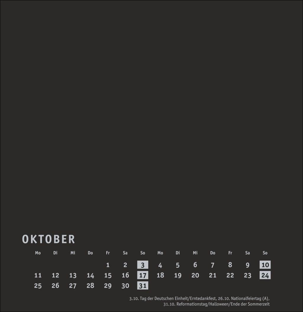 Beispielinhalt (Bild) Premium-Bastelkalender schwarz groß 2027