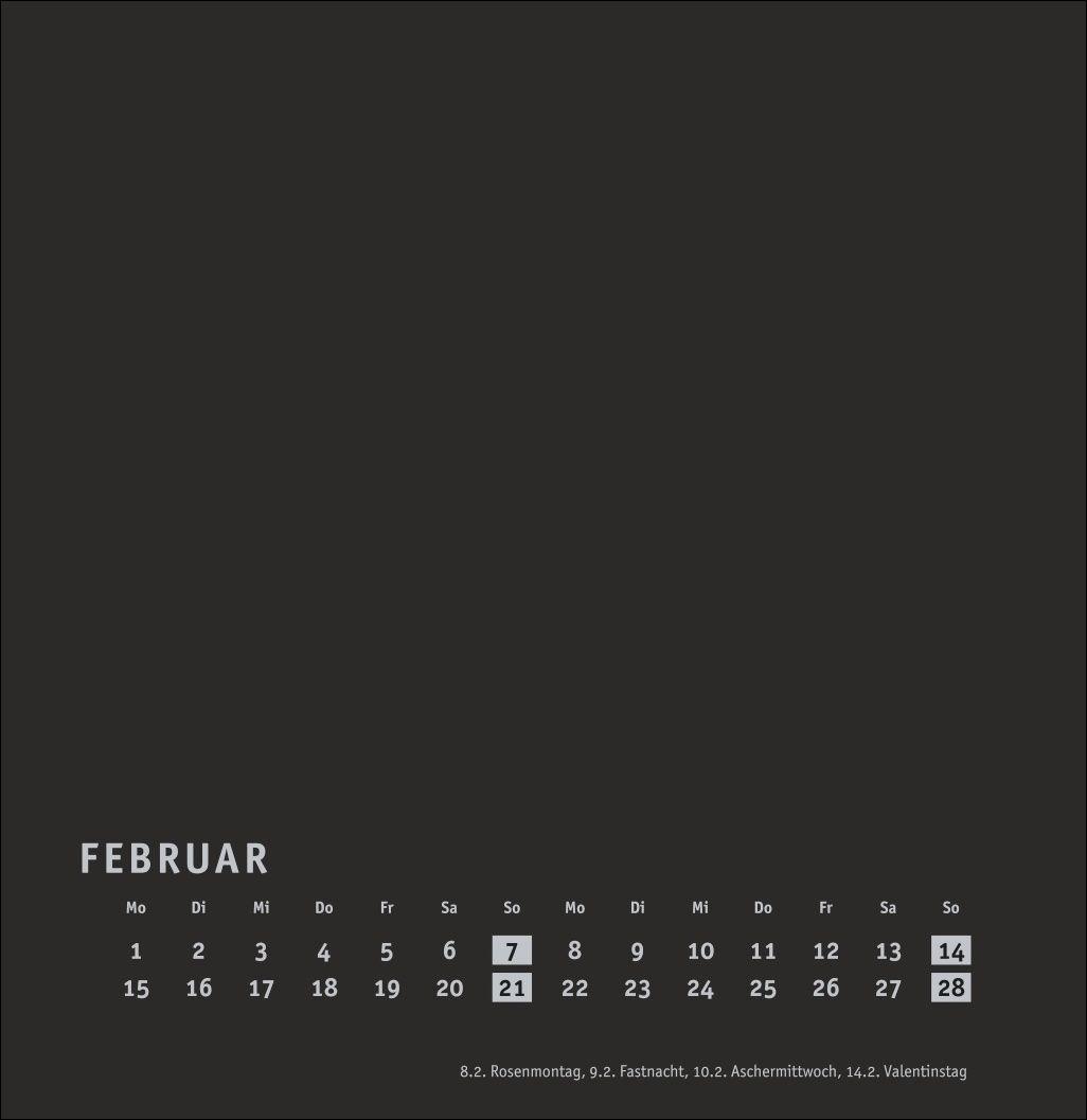 Beispielinhalt (Bild) Premium-Bastelkalender schwarz groß 2027