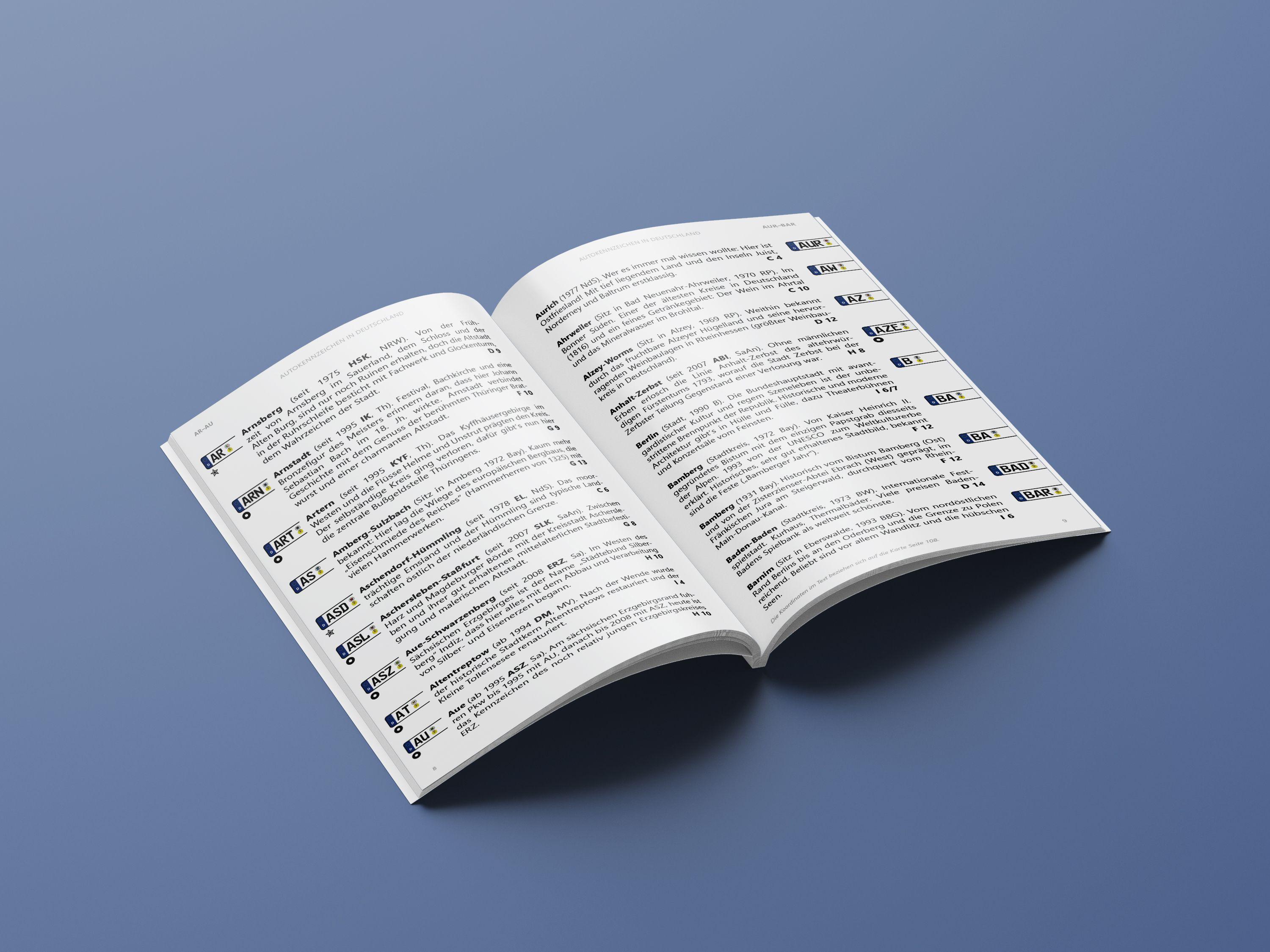 Beispielinhalt (Bild) 5er Pack: Das neue große Autokennzeichenbuch