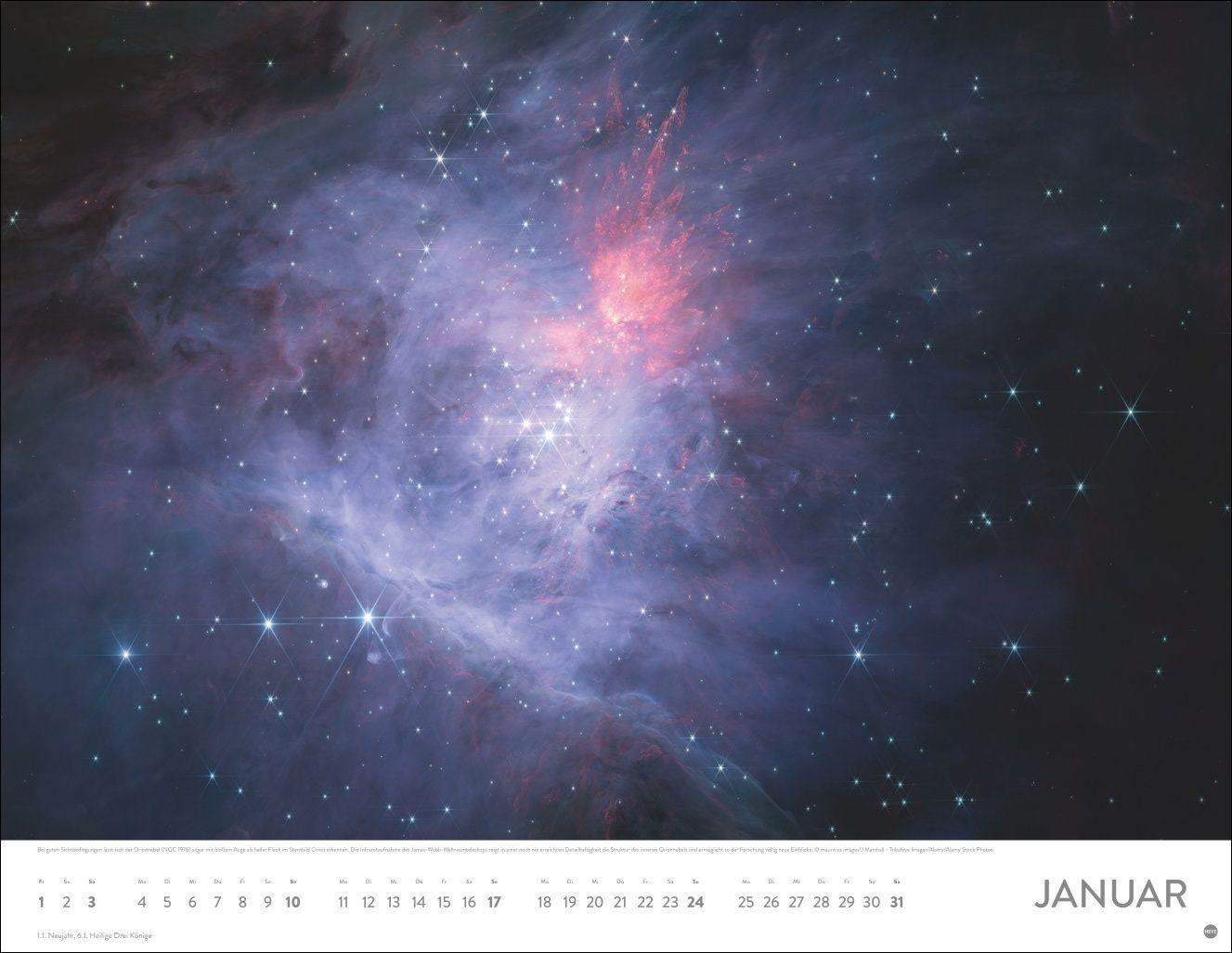 Beispielinhalt (Bild) Das Universum Posterkalender 2027