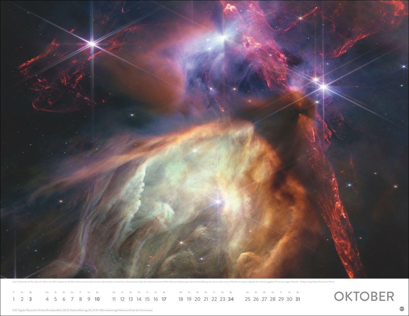 Beispielinhalt (Bild) Das Universum Posterkalender 2027