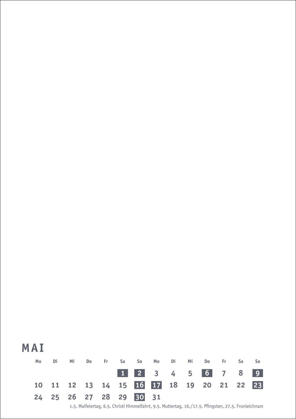 Beispielinhalt (Bild) Premium-Bastelkalender weiß A4 2027