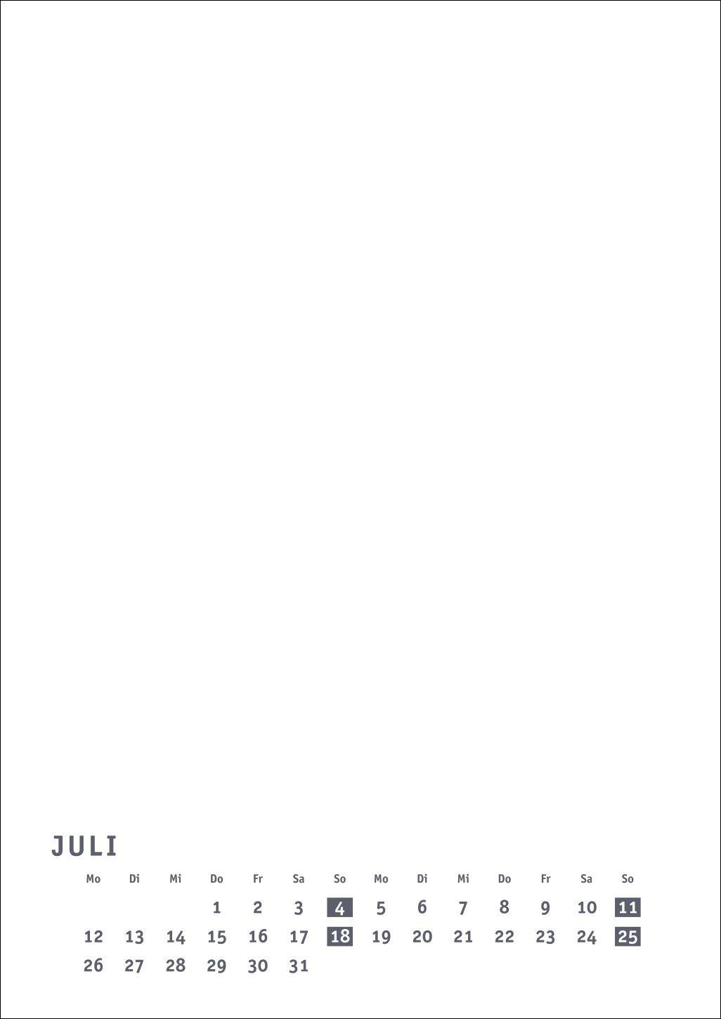 Beispielinhalt (Bild) Premium-Bastelkalender weiß A4 2027