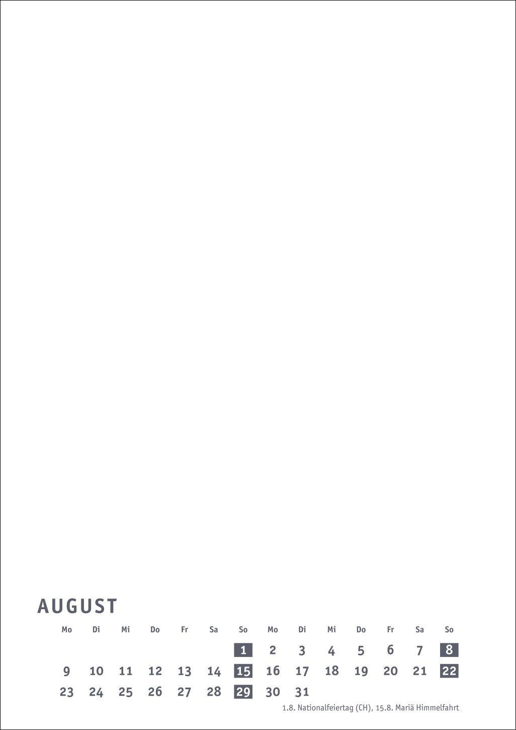 Beispielinhalt (Bild) Premium-Bastelkalender weiß A4 2027