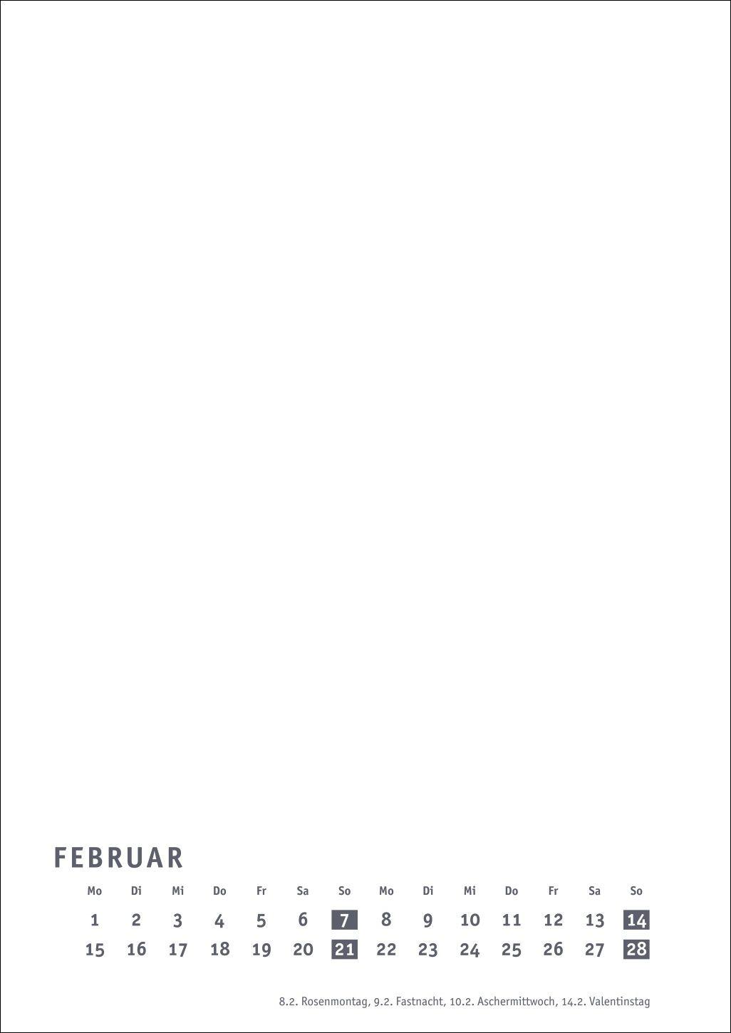 Beispielinhalt (Bild) Premium-Bastelkalender weiß A4 2027