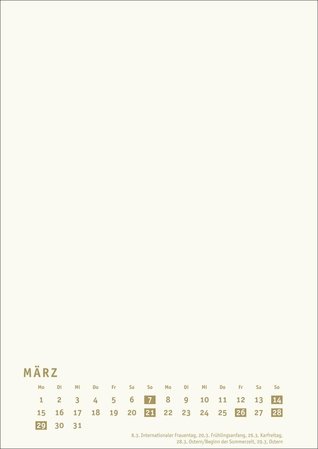 Beispielinhalt (Bild) Premium-Bastelkalender gold A4 2027