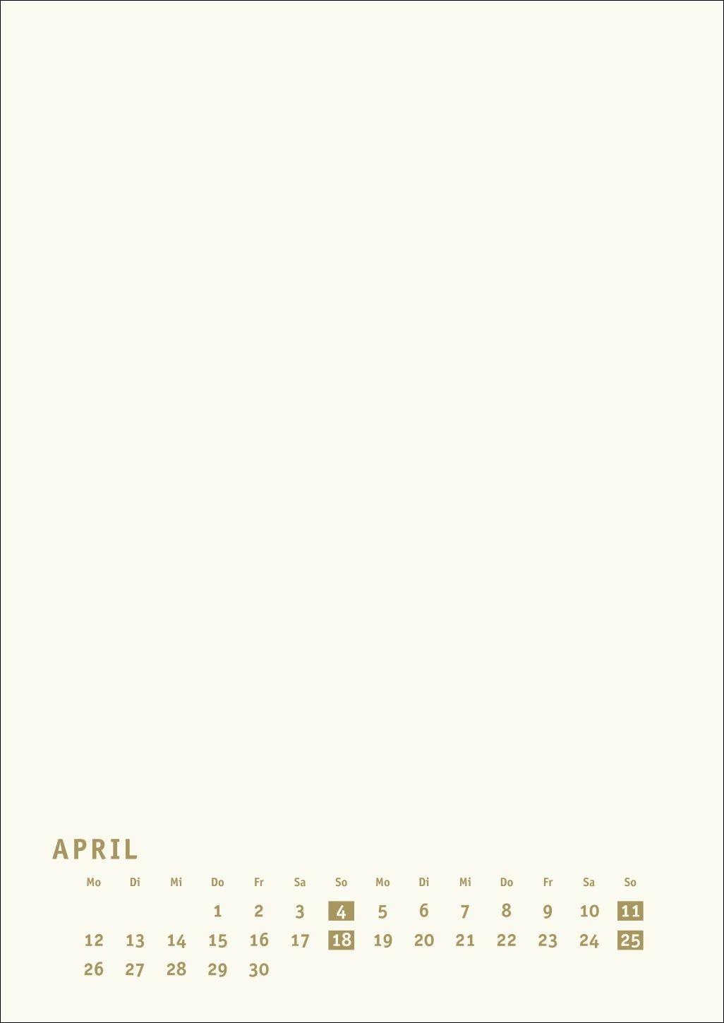 Beispielinhalt (Bild) Premium-Bastelkalender gold A4 2027