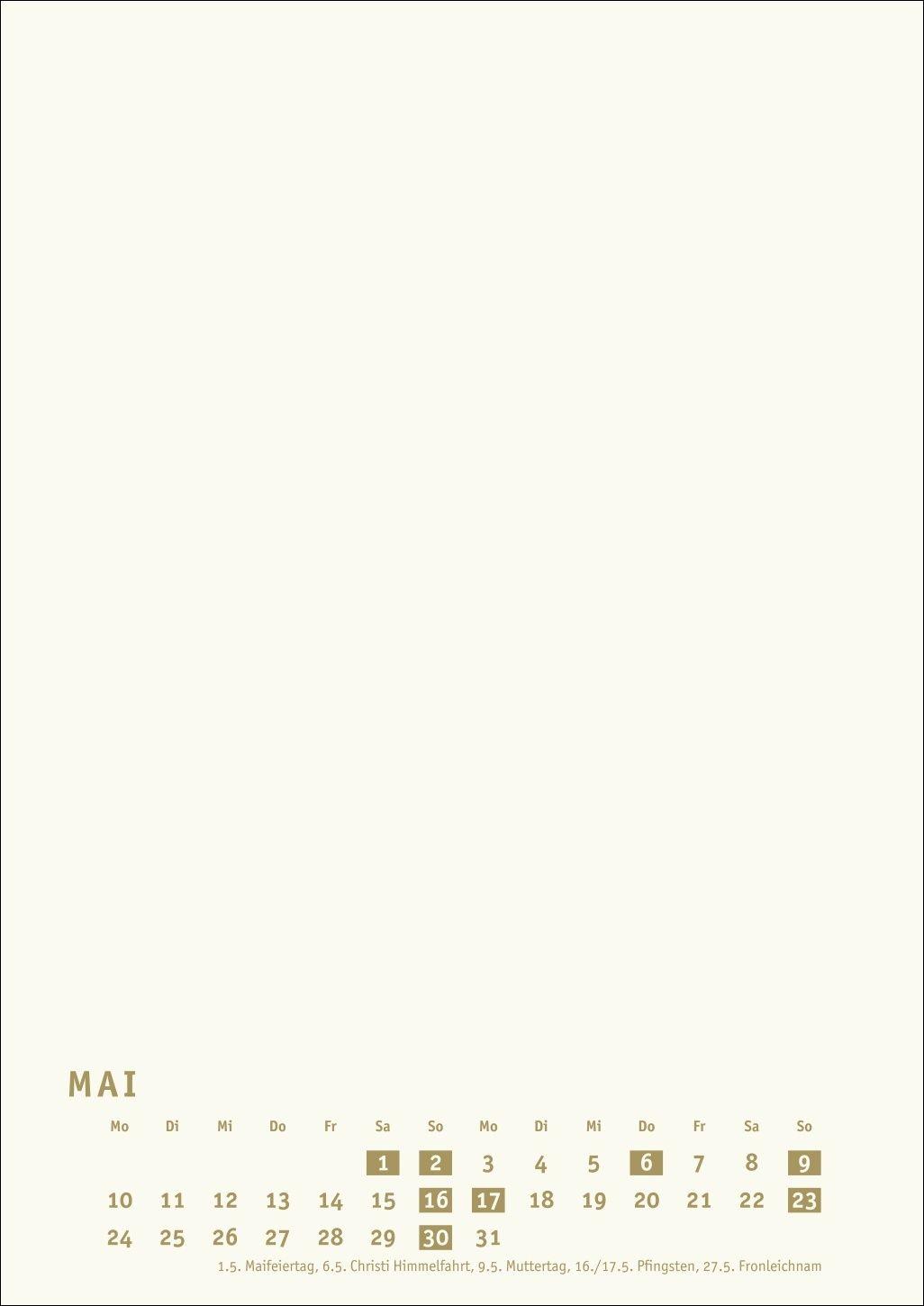 Beispielinhalt (Bild) Premium-Bastelkalender gold A4 2027