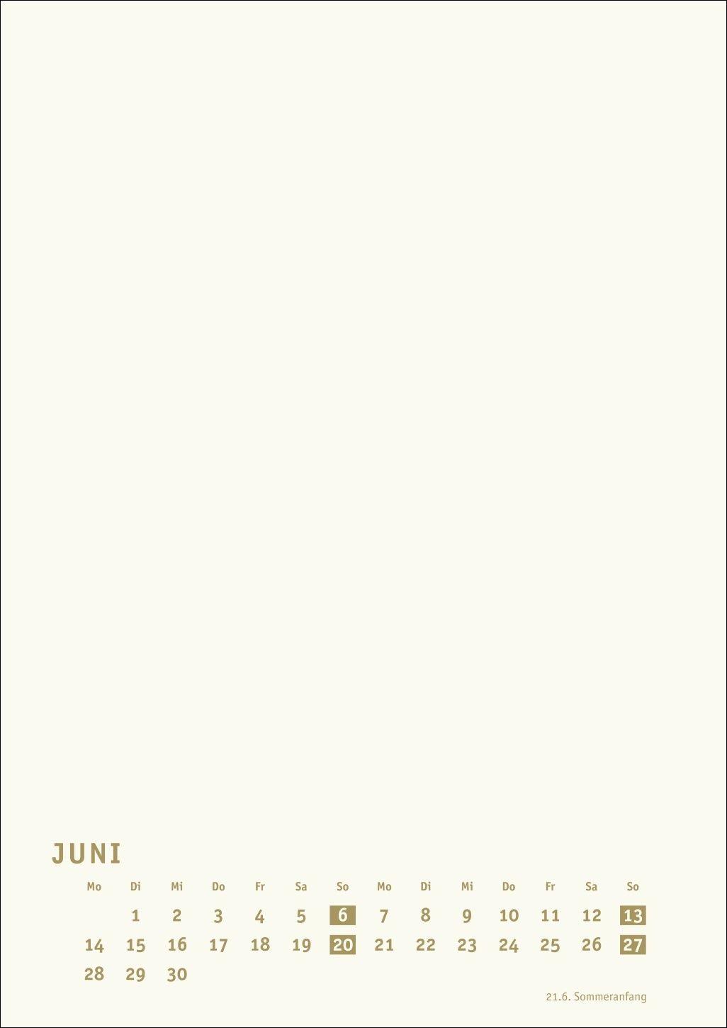 Beispielinhalt (Bild) Premium-Bastelkalender gold A4 2027