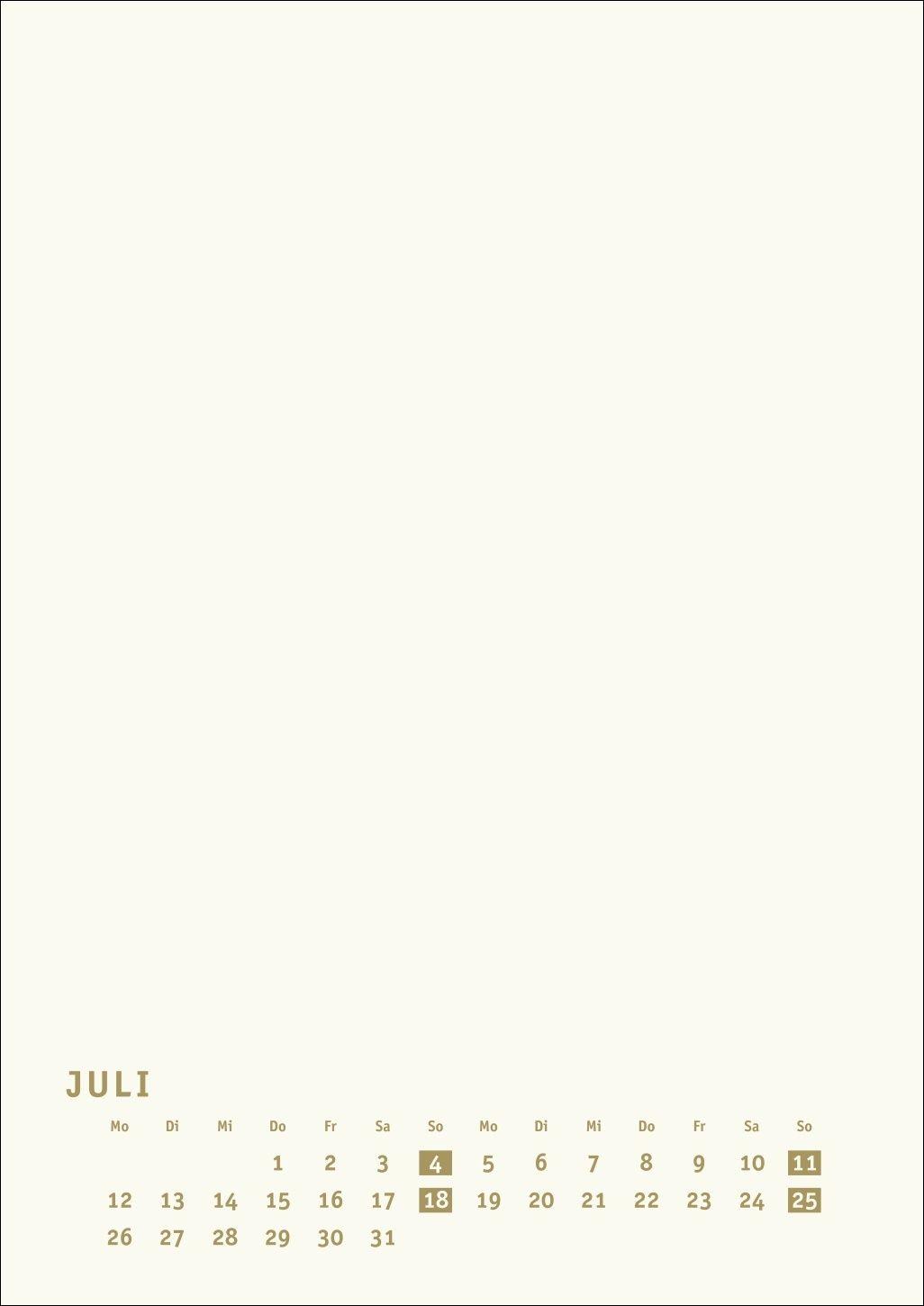 Beispielinhalt (Bild) Premium-Bastelkalender gold A4 2027