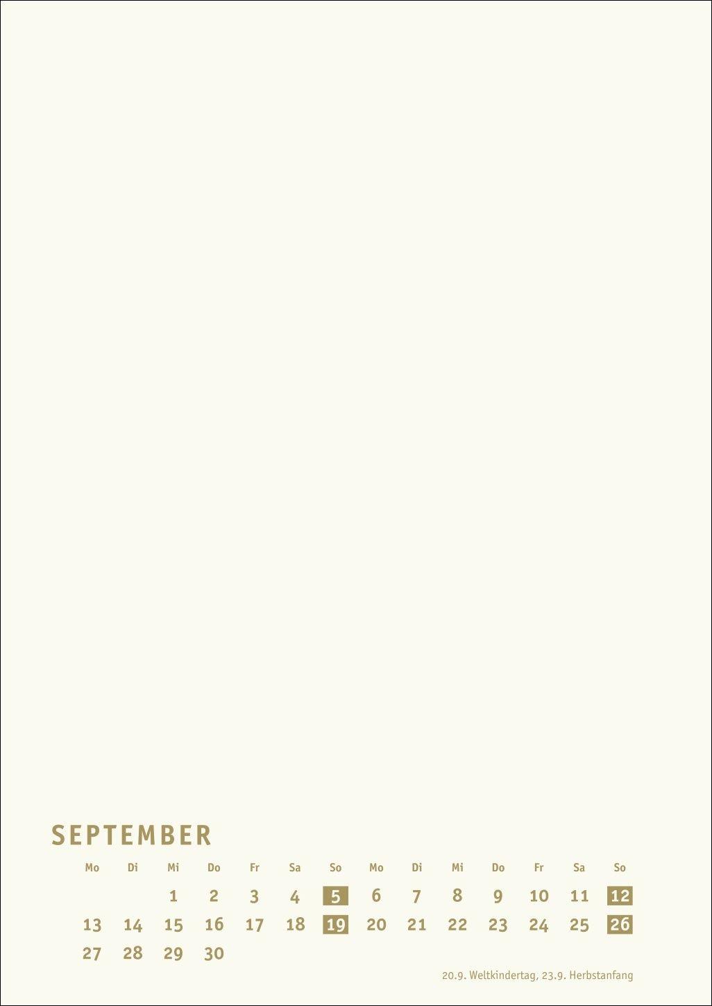 Beispielinhalt (Bild) Premium-Bastelkalender gold A4 2027