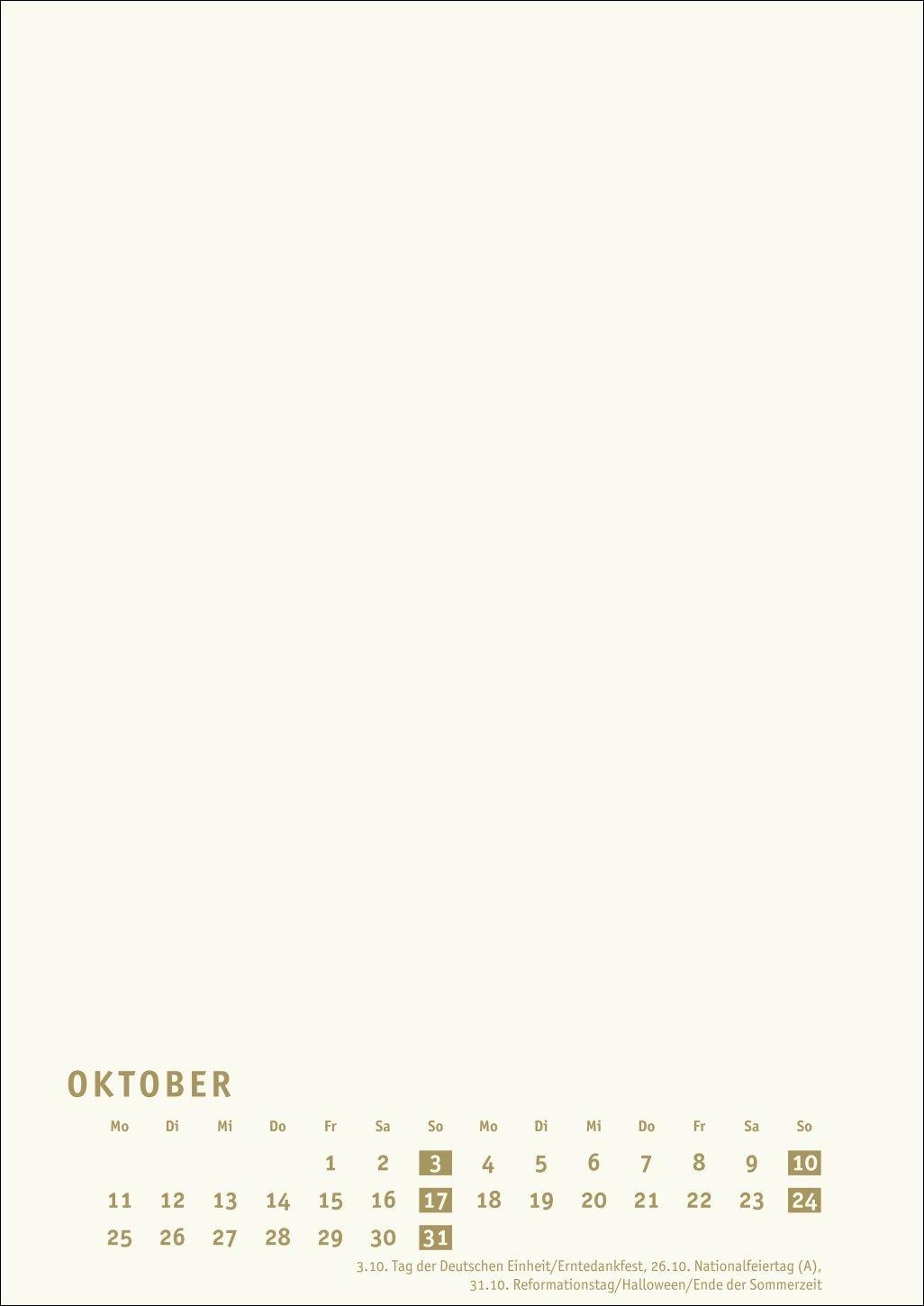 Beispielinhalt (Bild) Premium-Bastelkalender gold A4 2027