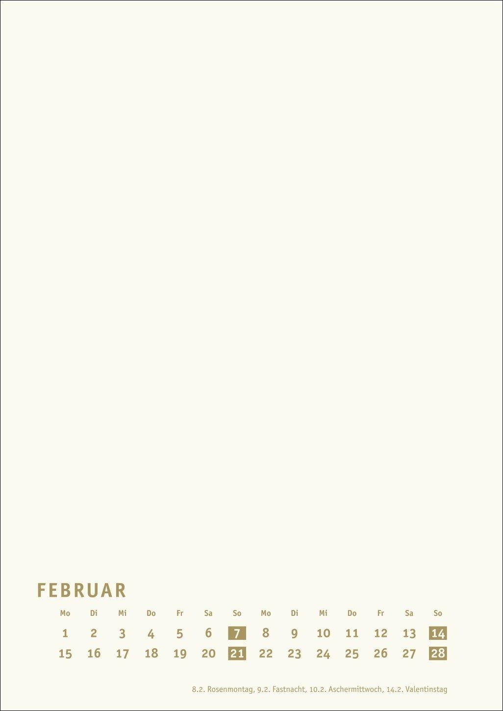 Beispielinhalt (Bild) Premium-Bastelkalender gold A4 2027