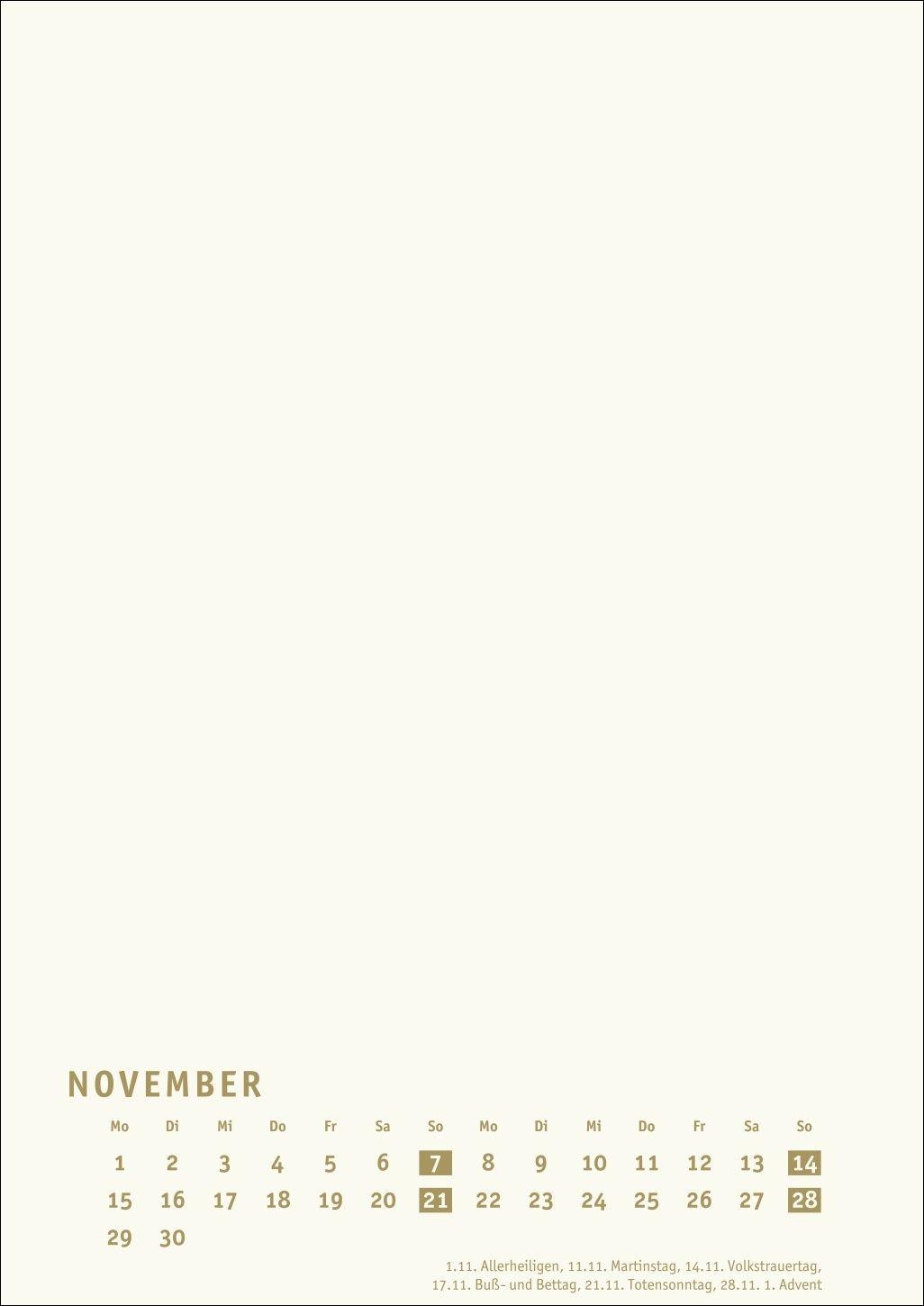 Beispielinhalt (Bild) Premium-Bastelkalender gold A4 2027