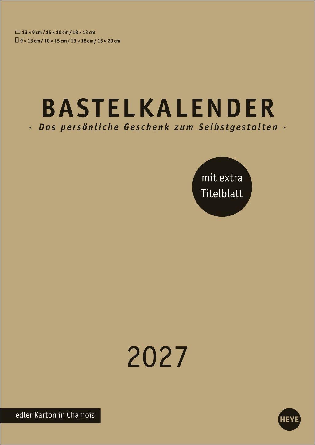 Vorderes Coverbild Premium-Bastelkalender gold A4 2027
