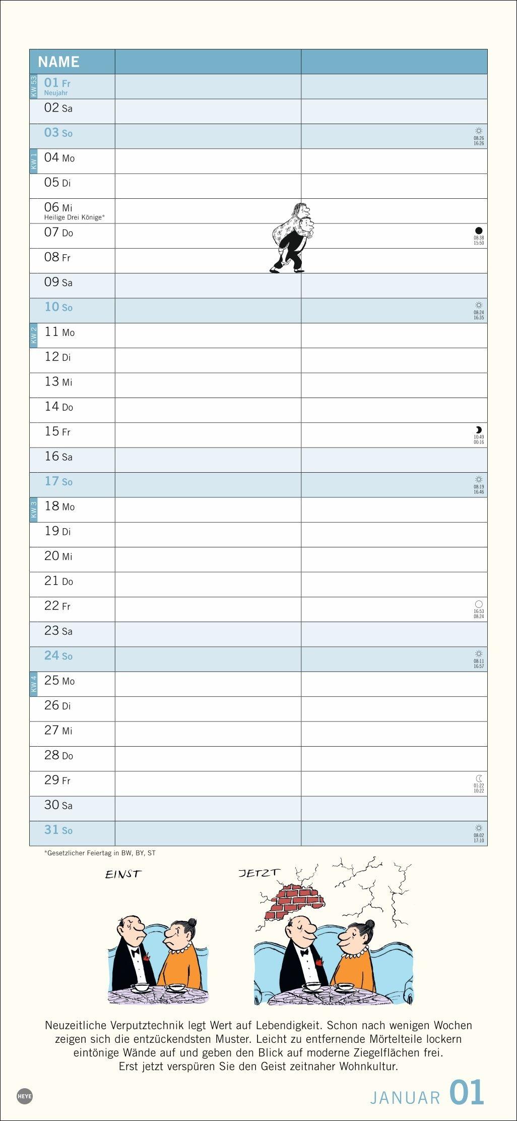 Beispielinhalt (Bild) Loriot Planer für zwei 2027