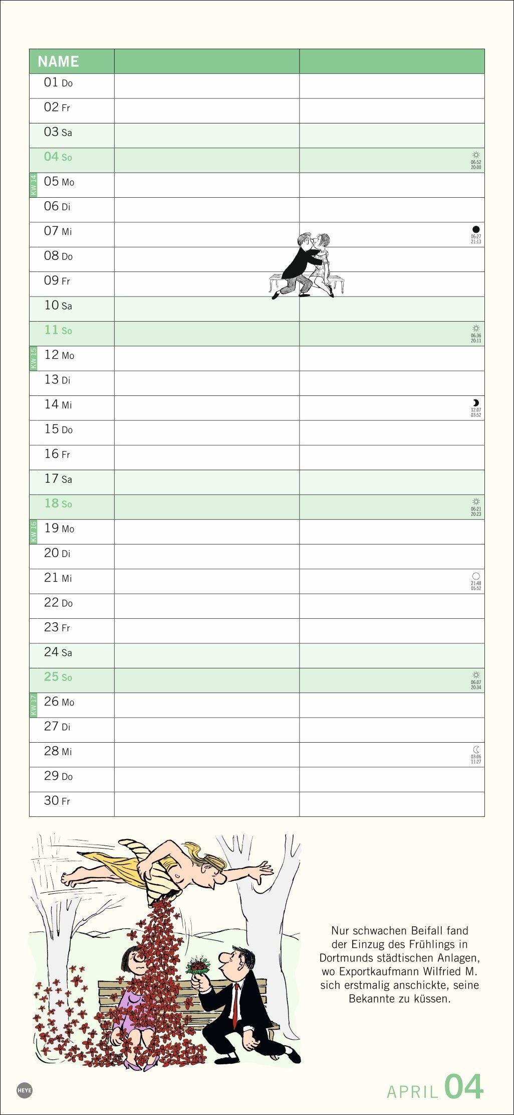 Beispielinhalt (Bild) Loriot Planer für zwei 2027
