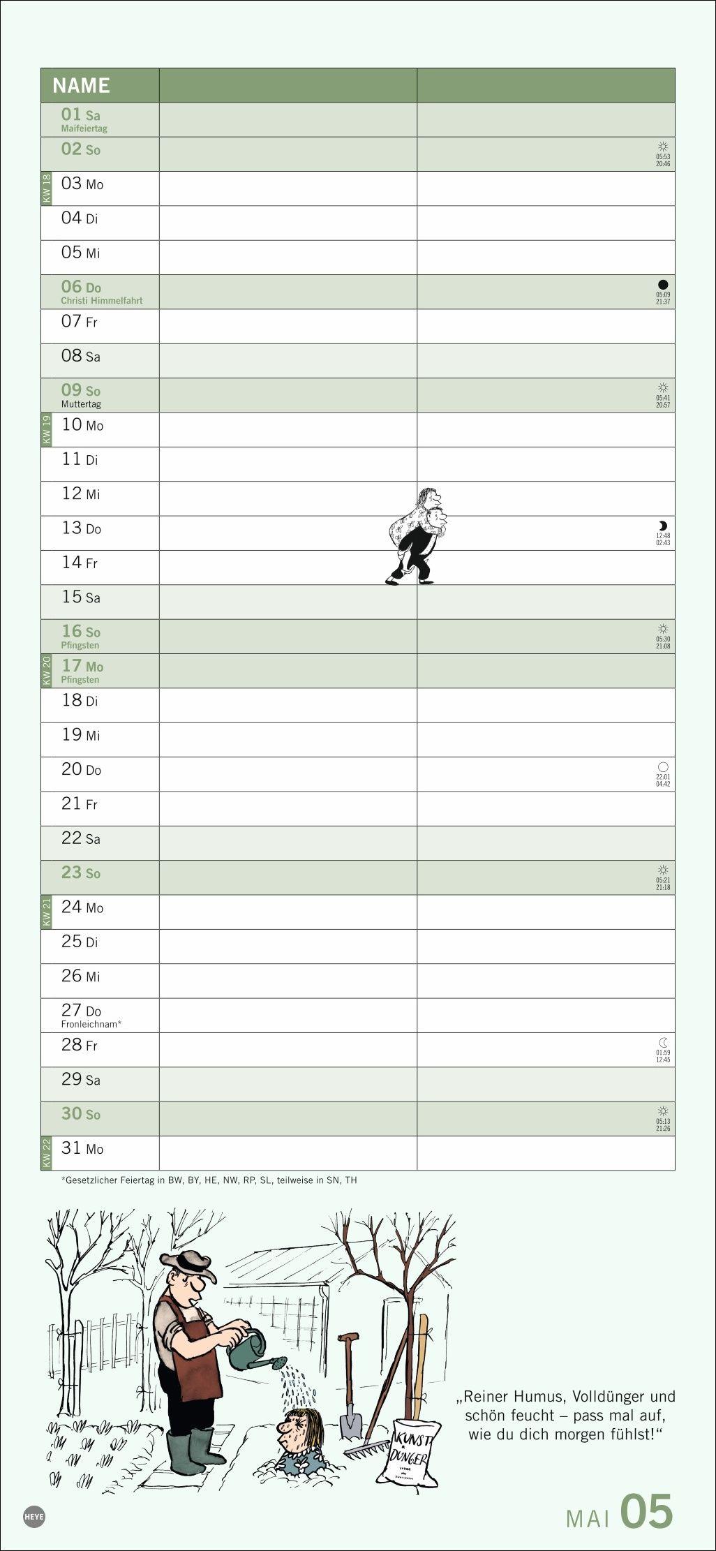 Beispielinhalt (Bild) Loriot Planer für zwei 2027