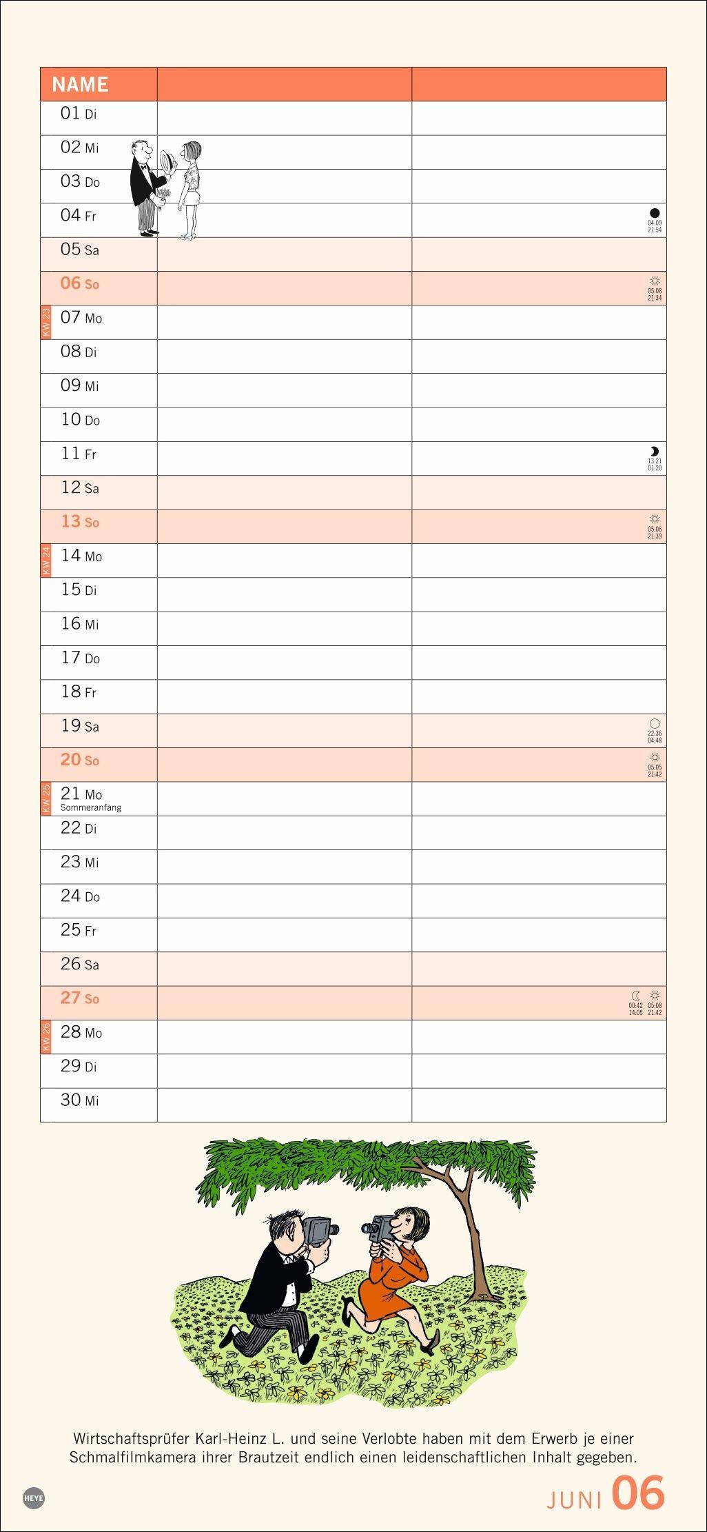Beispielinhalt (Bild) Loriot Planer für zwei 2027