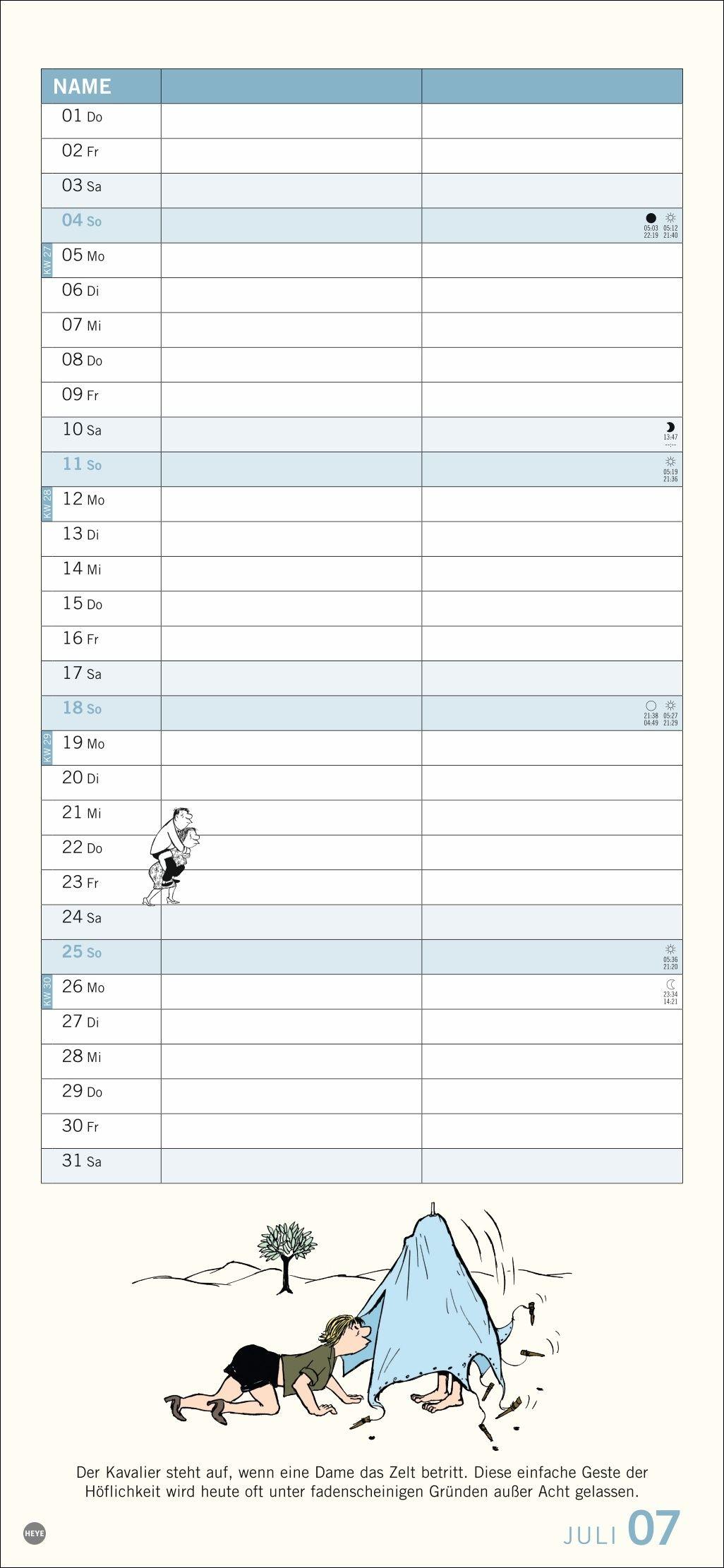 Beispielinhalt (Bild) Loriot Planer für zwei 2027