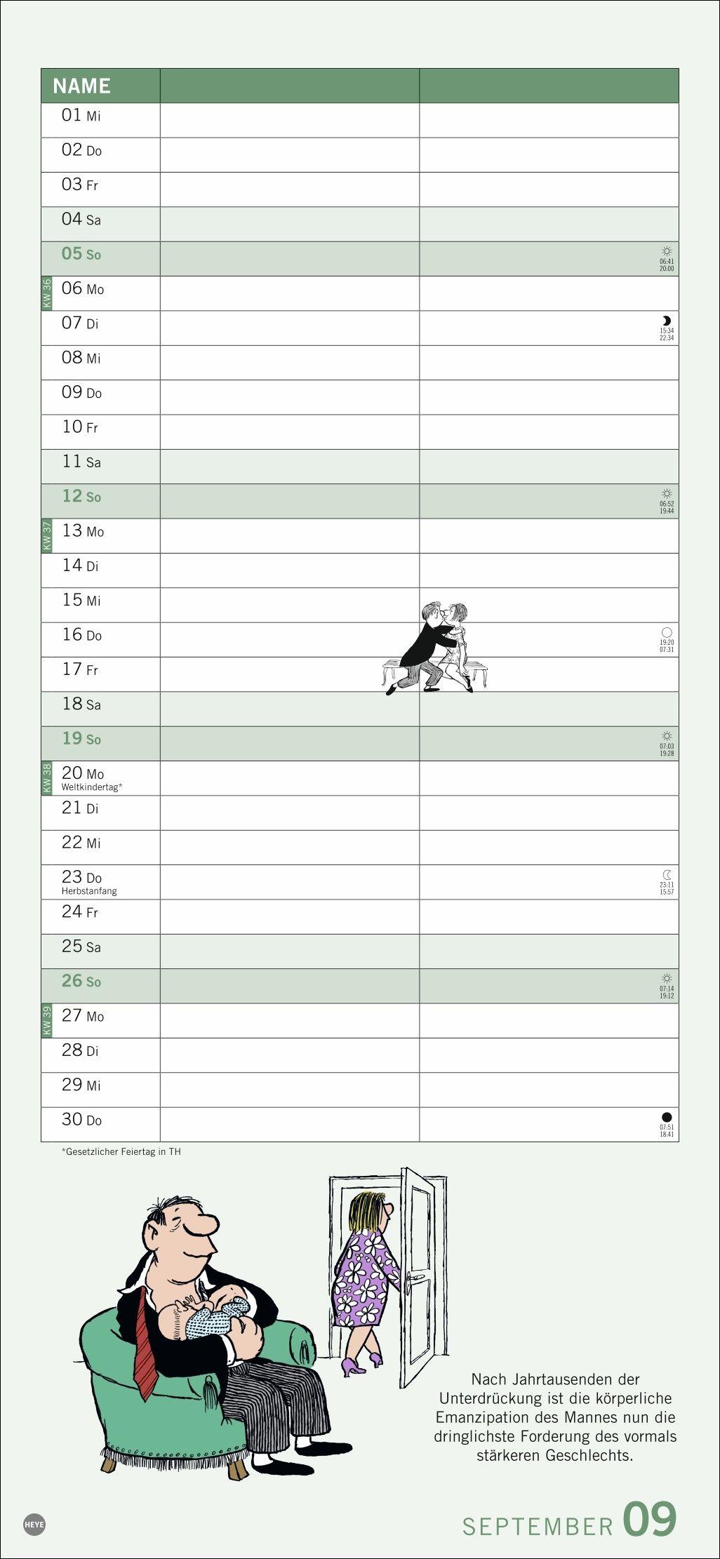 Beispielinhalt (Bild) Loriot Planer für zwei 2027