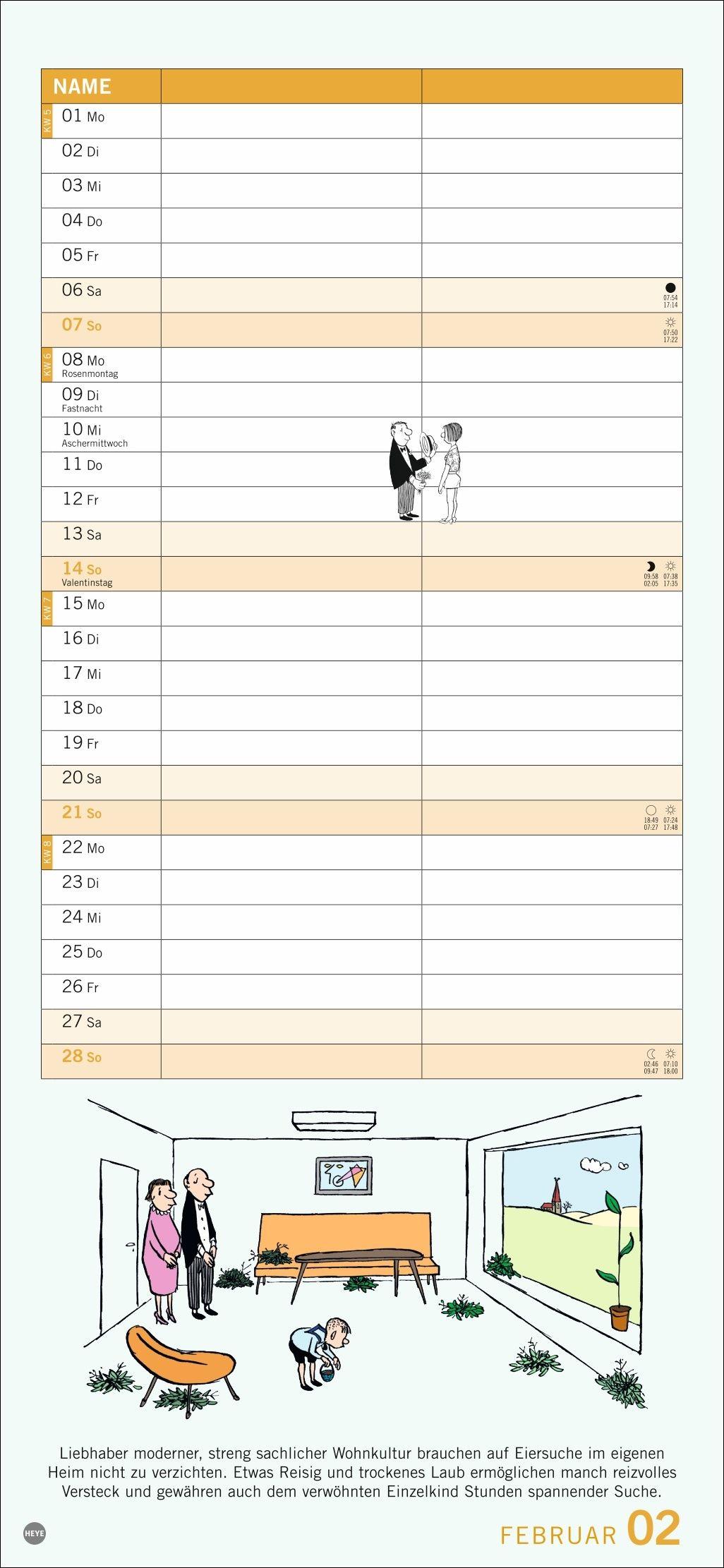 Beispielinhalt (Bild) Loriot Planer für zwei 2027