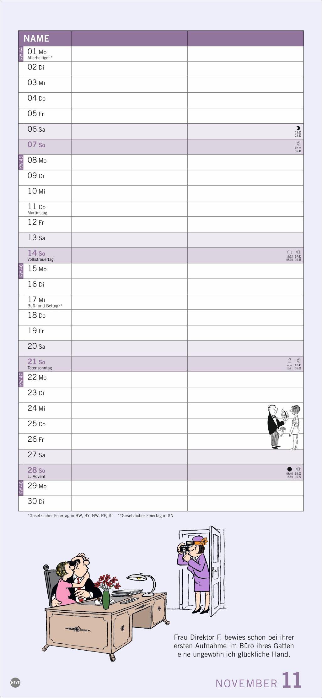 Beispielinhalt (Bild) Loriot Planer für zwei 2027