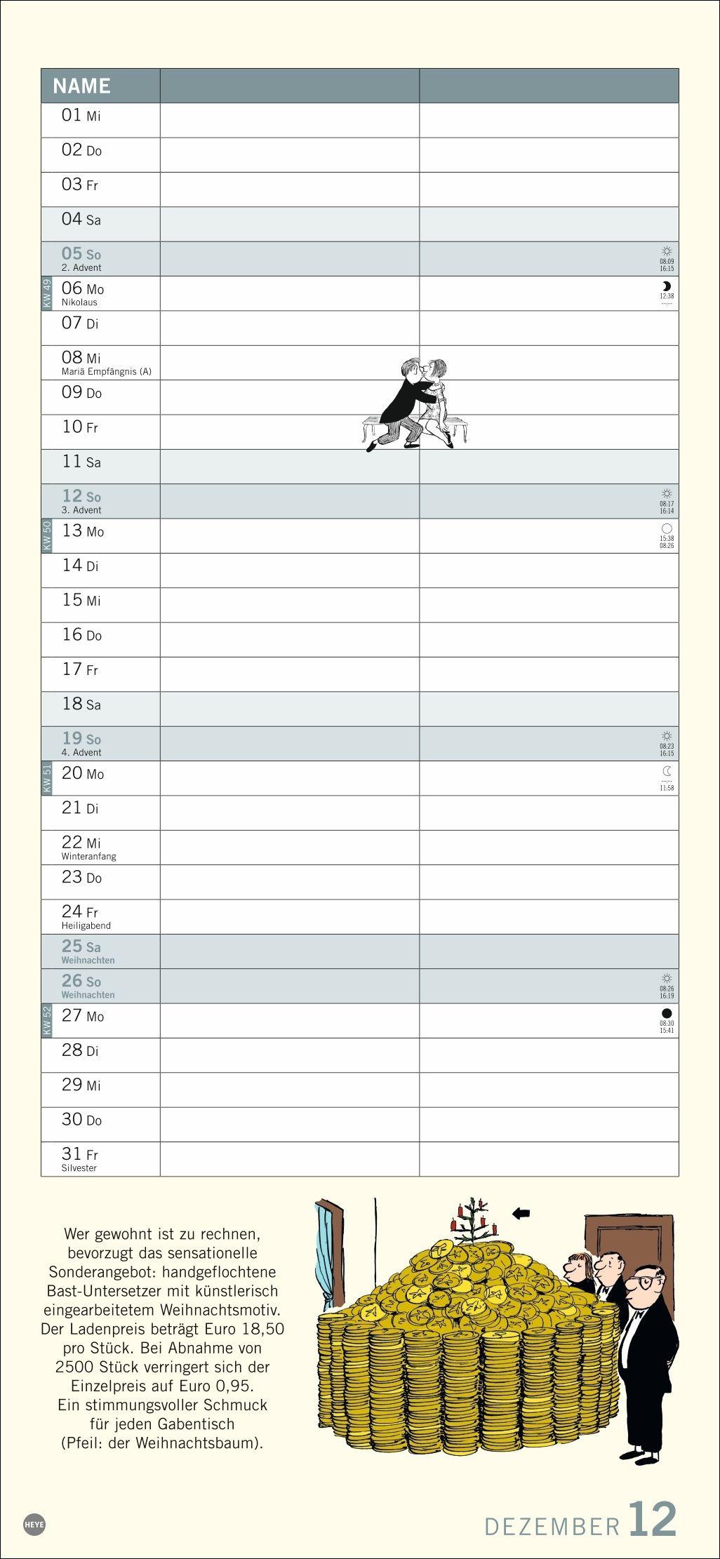 Beispielinhalt (Bild) Loriot Planer für zwei 2027