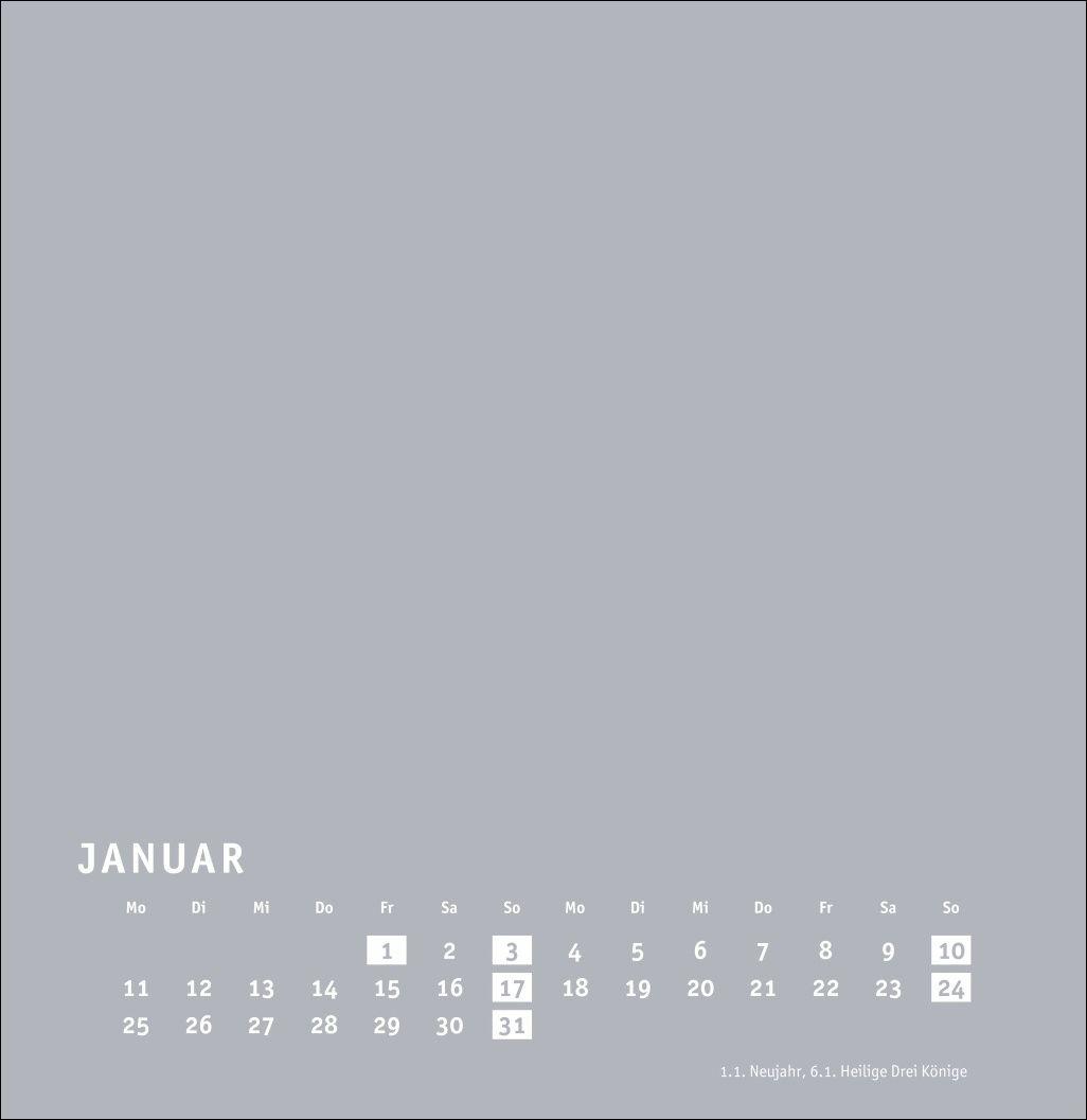Beispielinhalt (Bild) Premium-Bastelkalender silbergrau groß 2027