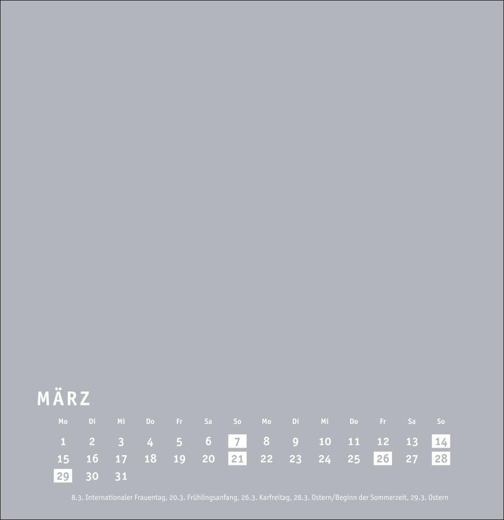 Beispielinhalt (Bild) Premium-Bastelkalender silbergrau groß 2027