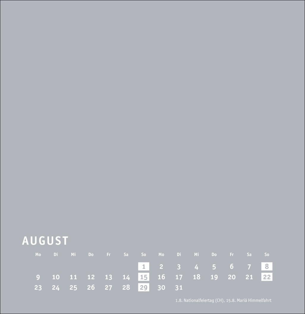 Beispielinhalt (Bild) Premium-Bastelkalender silbergrau groß 2027